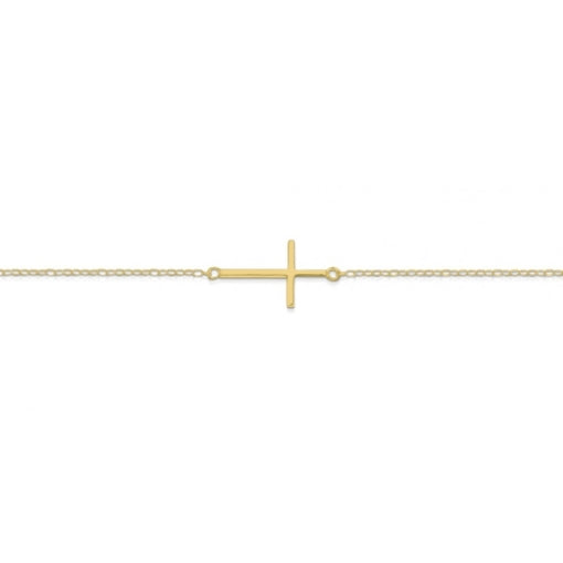 Solv Stainless Steel Gold Plated Cross Bracelet