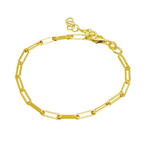 Solv Sterling Silver Gold Plated Paperclip Bracelet