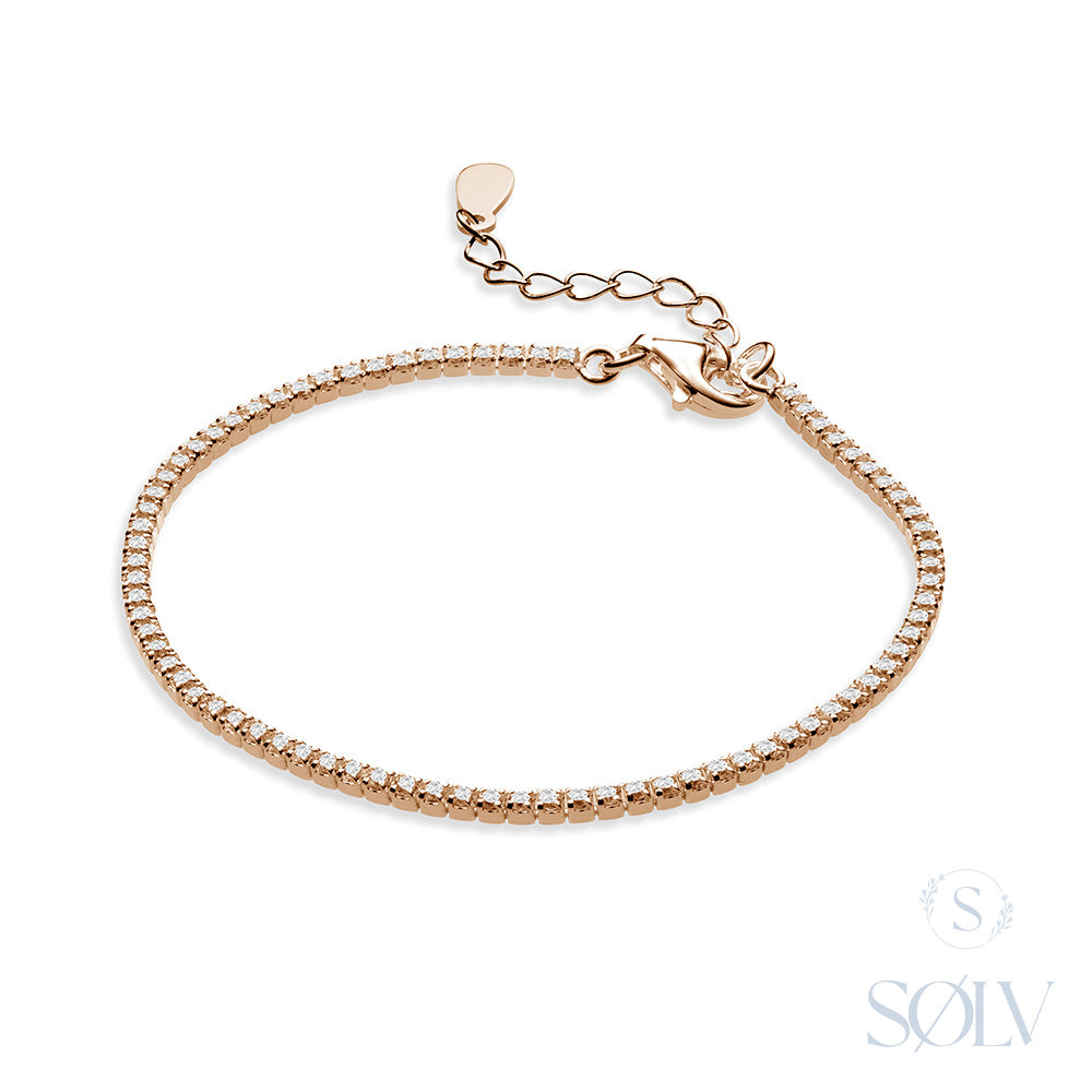 Sterling Silver Gold Plated Tennis Bracelet