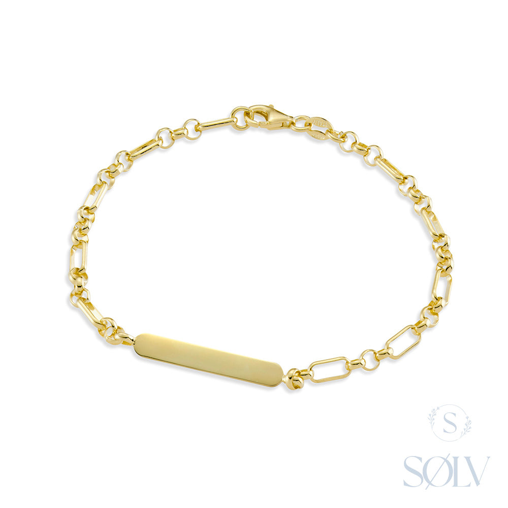 Solv Sterling Silver Mulit Link ID Bracelet