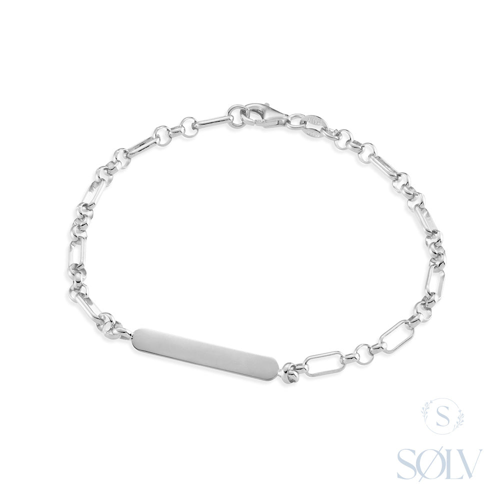 Solv Sterling Silver Mulit Link ID Bracelet