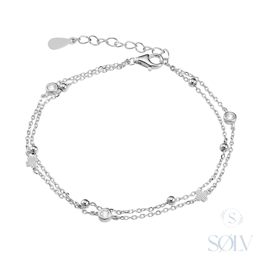 Solv Sterling Silver Double Bracelet