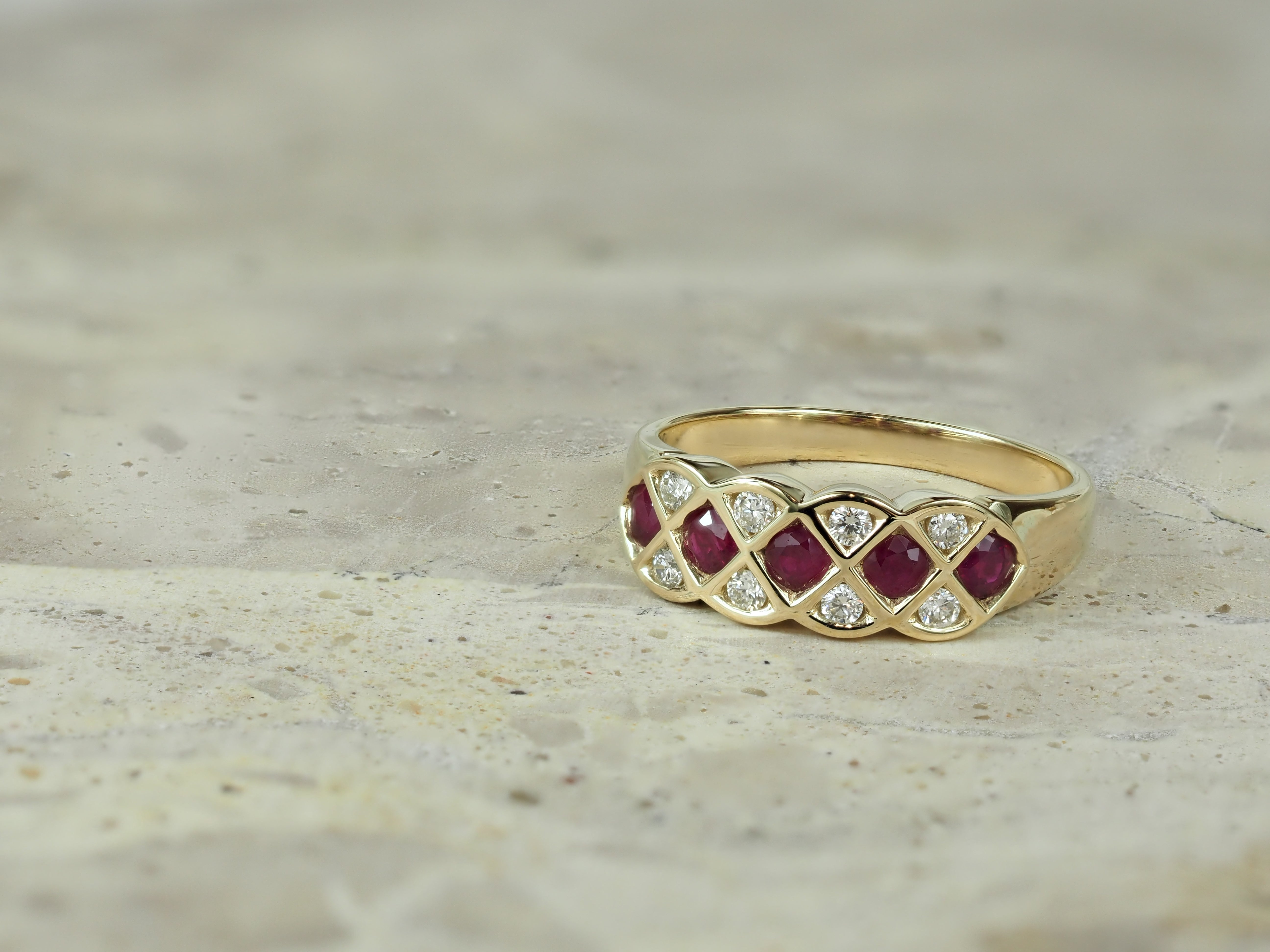 18ct Yellow Gold Ruby and Diamond Ring