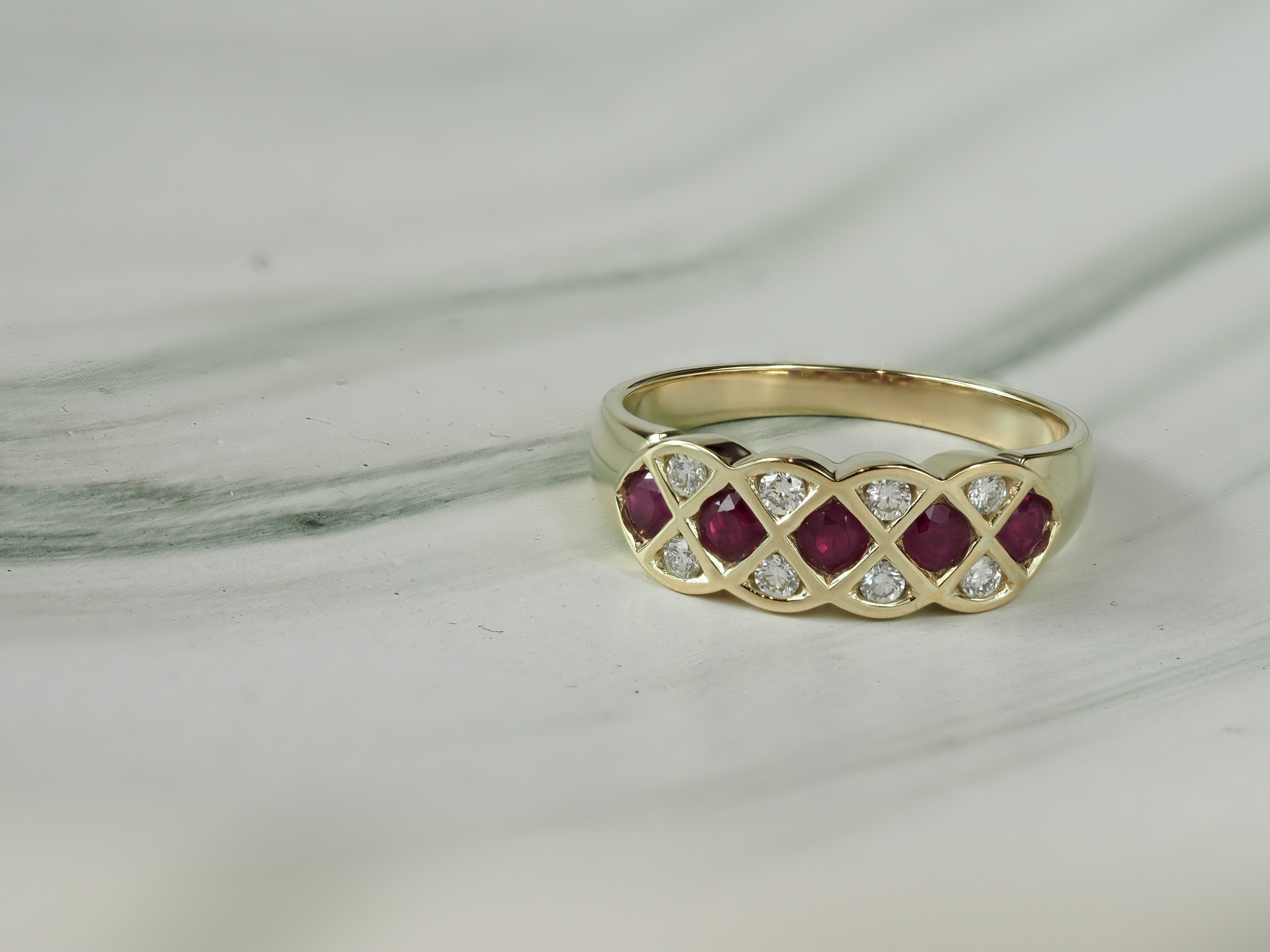 18ct Yellow Gold Ruby and Diamond Ring