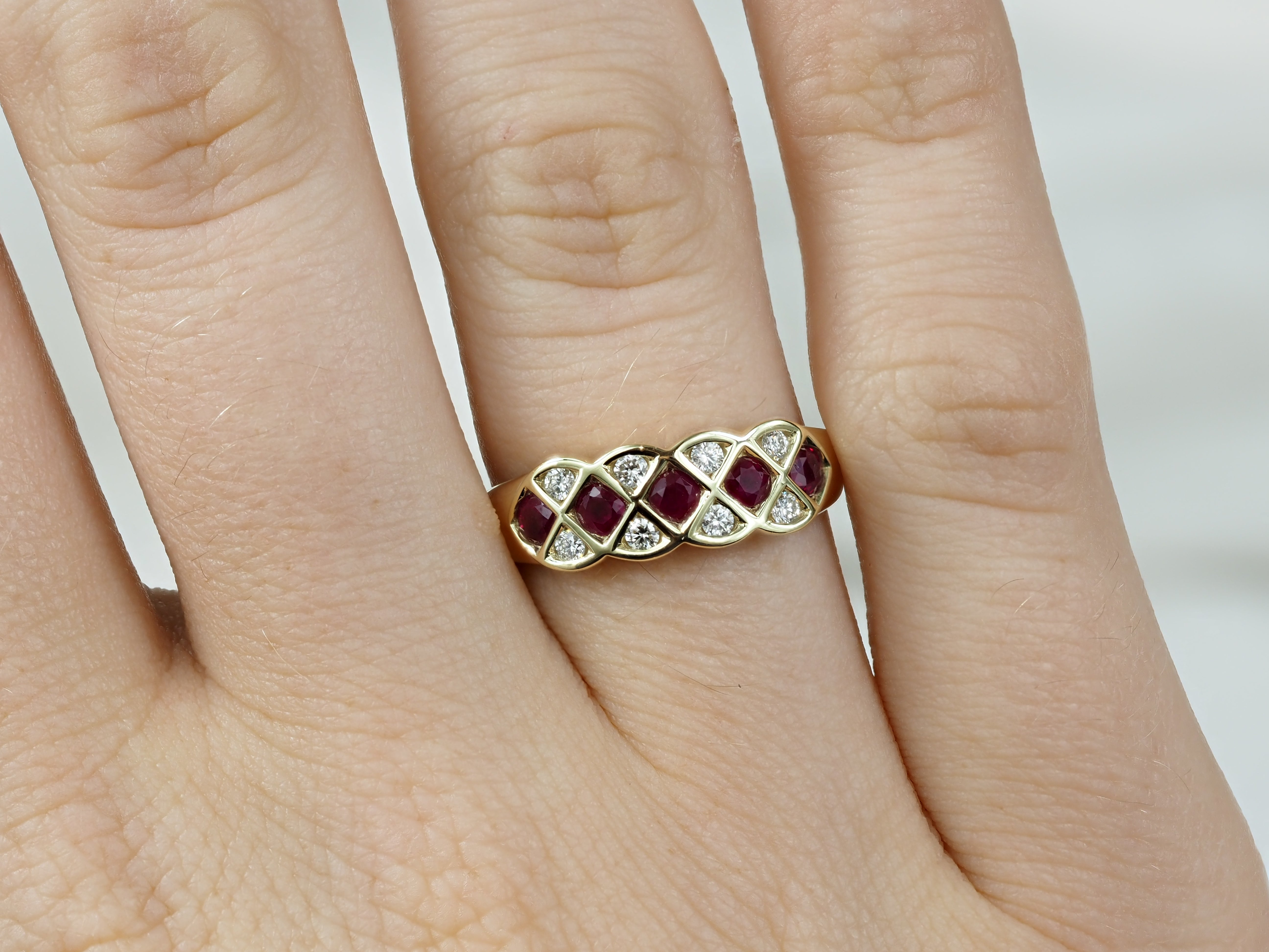 18ct Yellow Gold Ruby and Diamond Ring