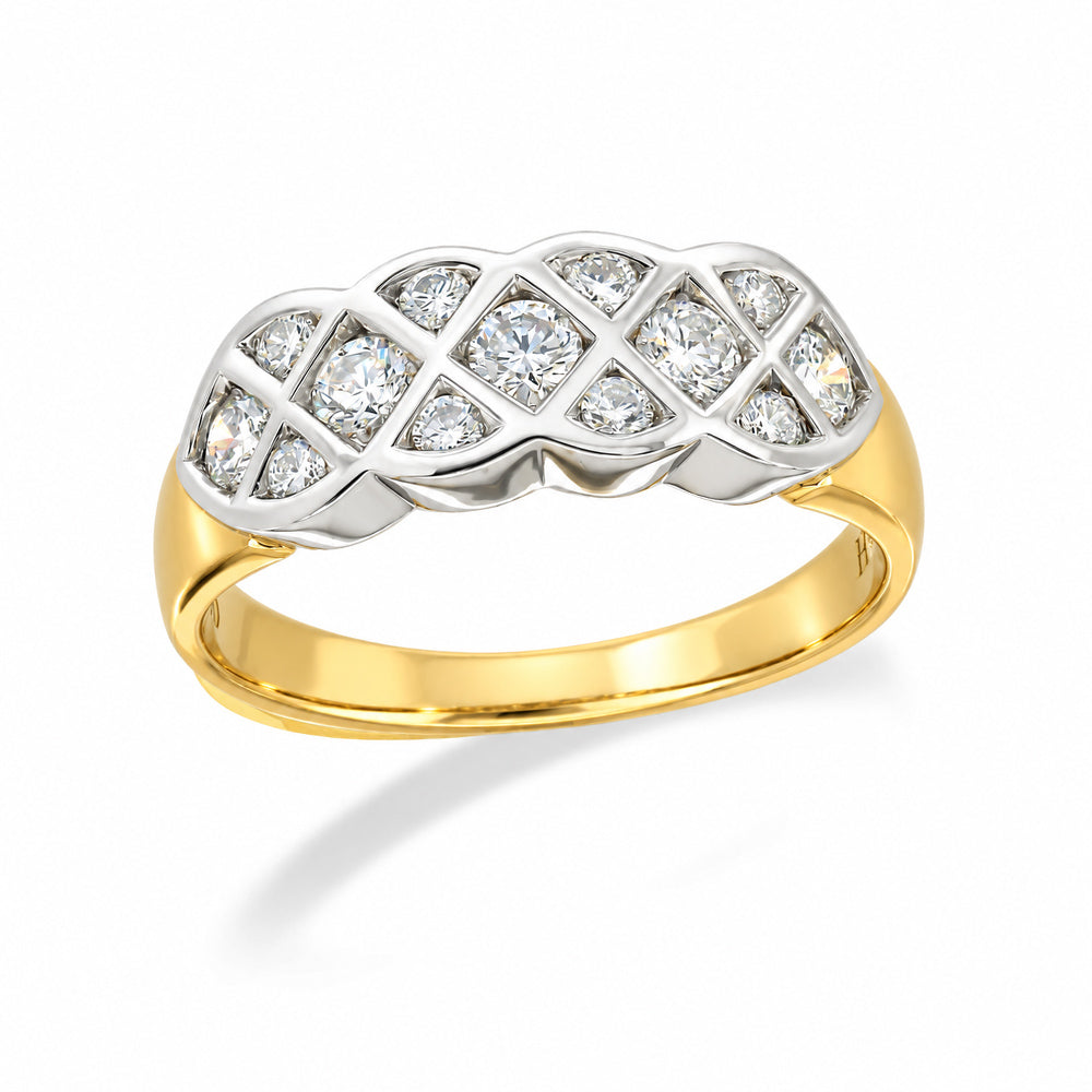 18ct Yellow and White Gold Diamond ring, 0.56ct total