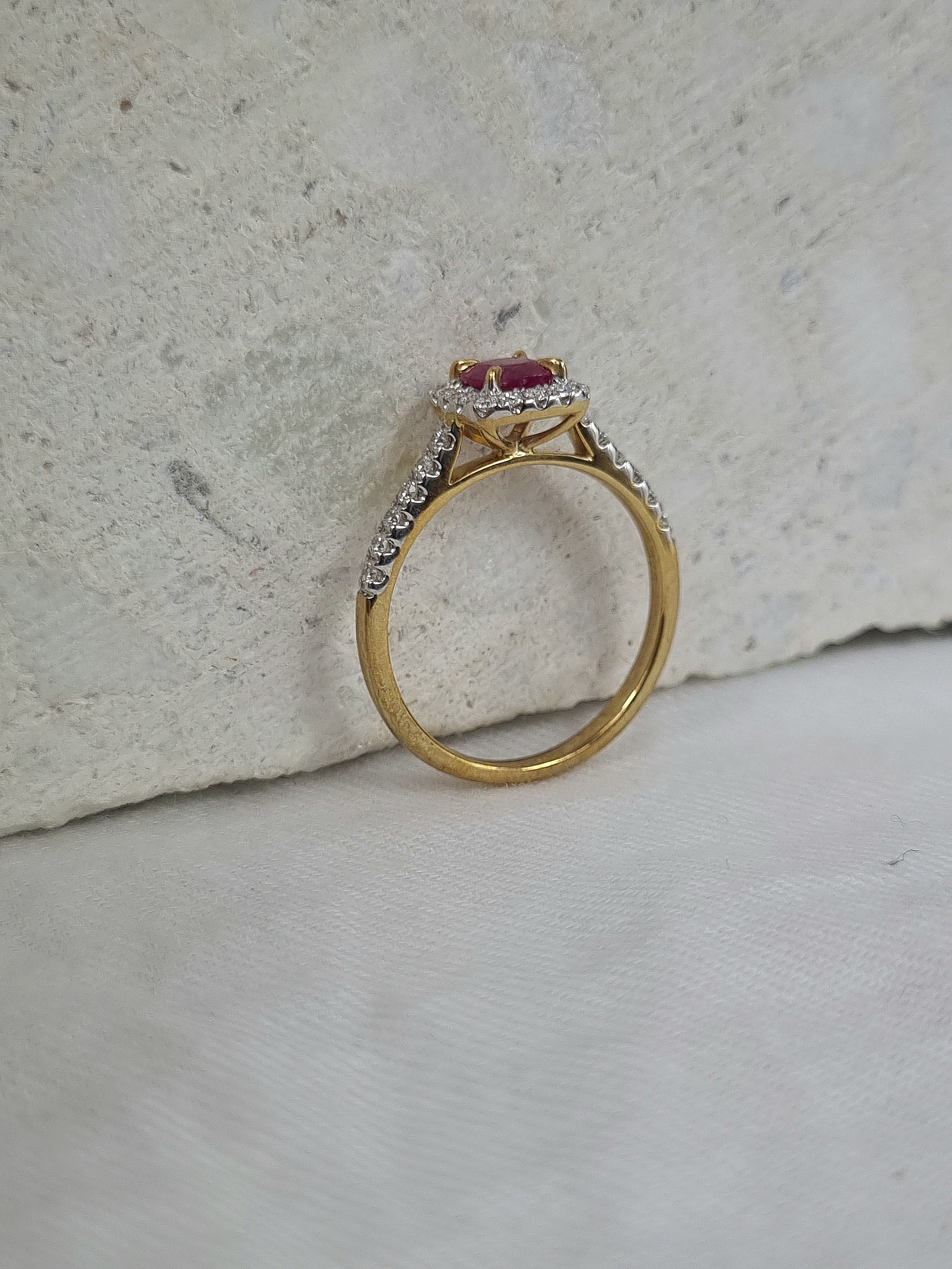 9ct Yellow and White Gold Ruby and Diamond ring