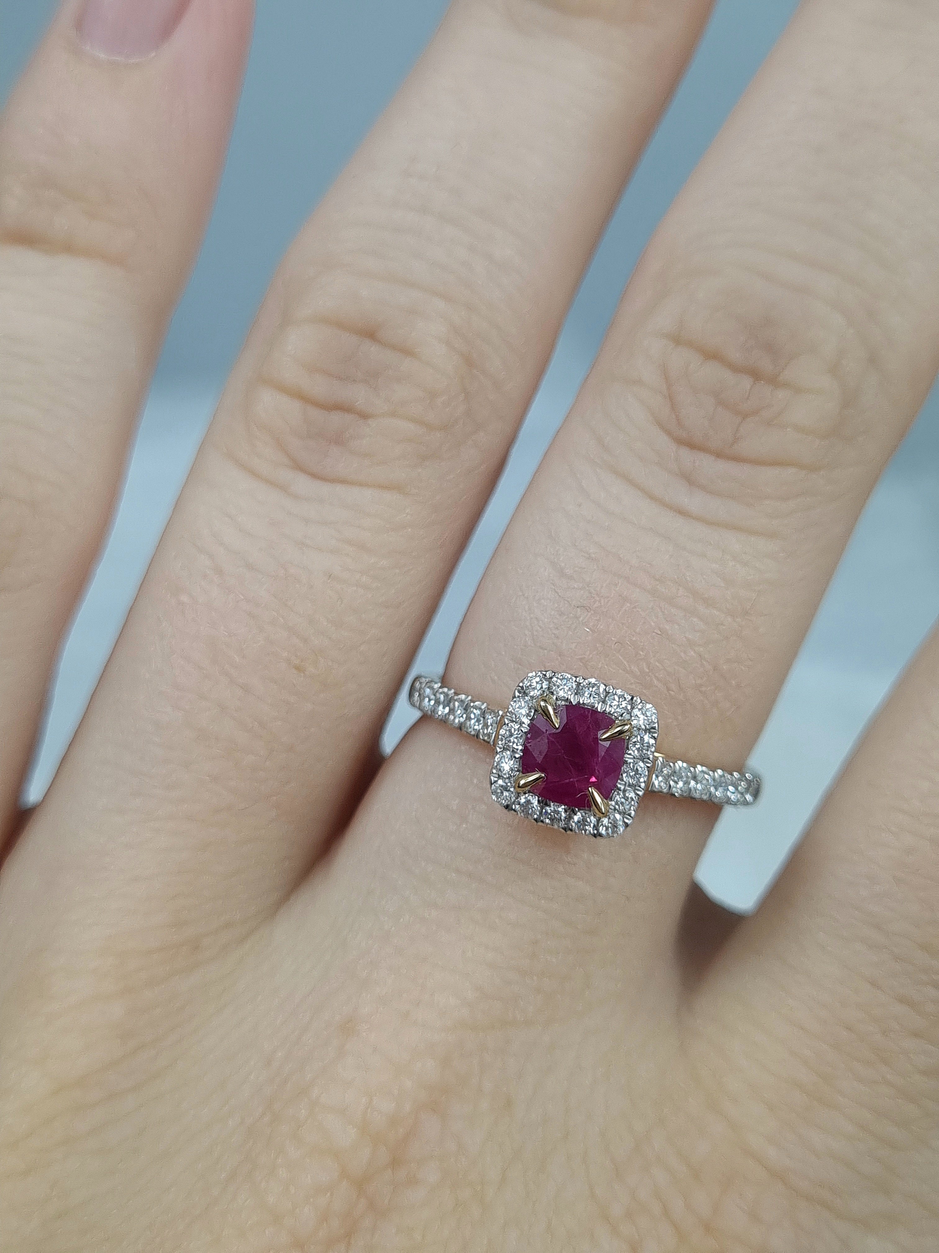 9ct Yellow and White Gold Ruby and Diamond ring