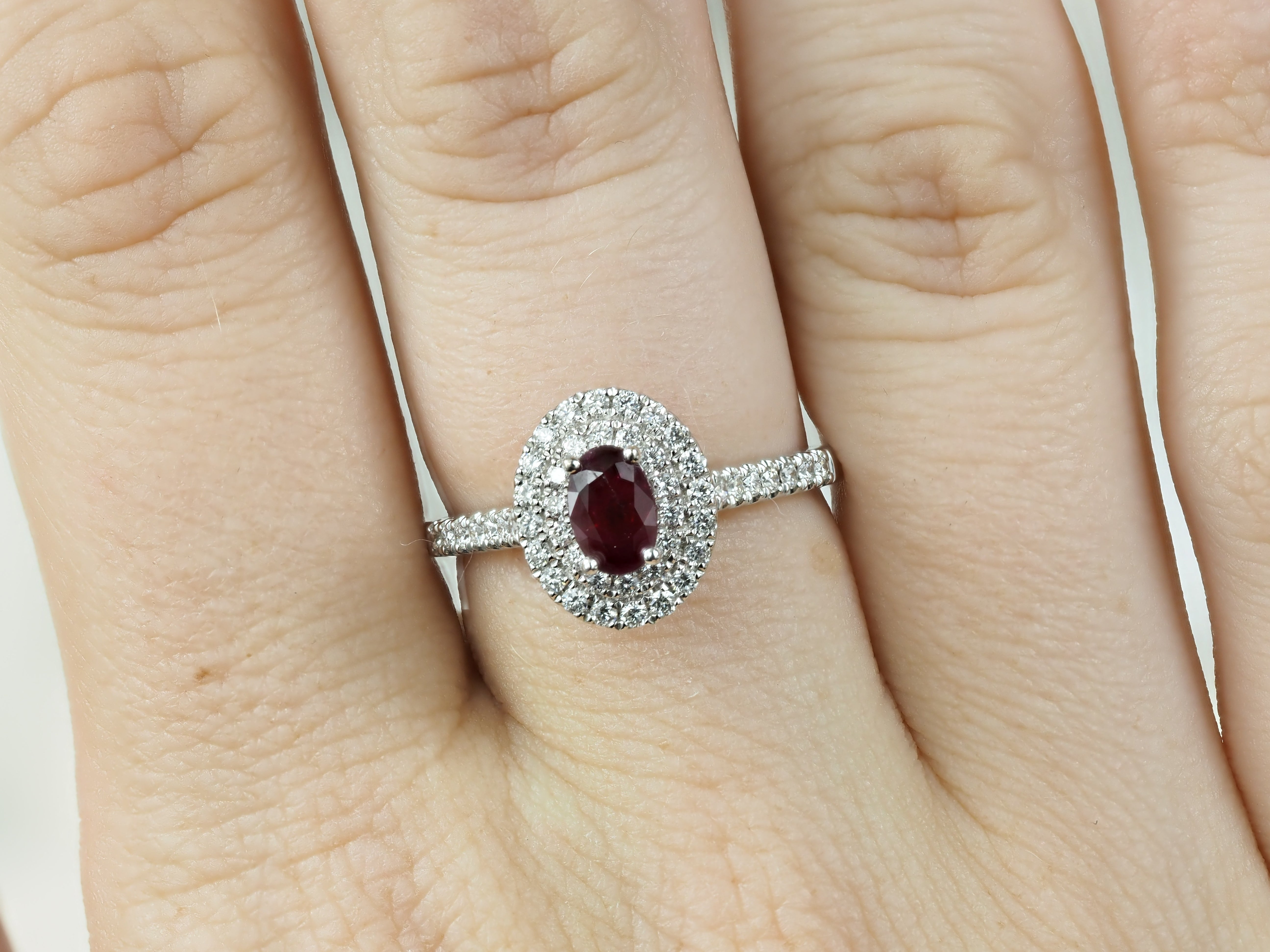 18ct White gold Ruby and Diamond ring