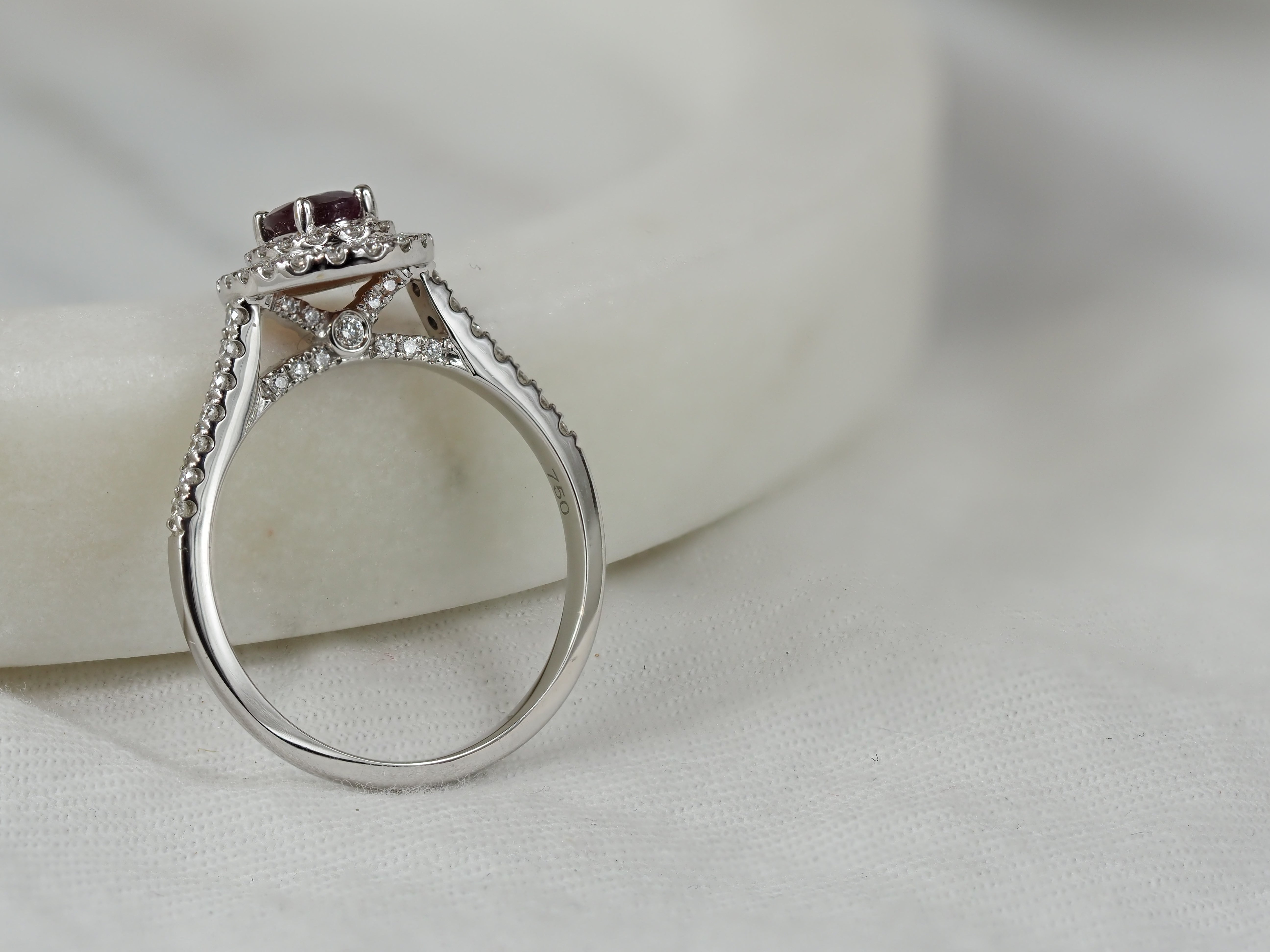 18ct White gold Ruby and Diamond ring