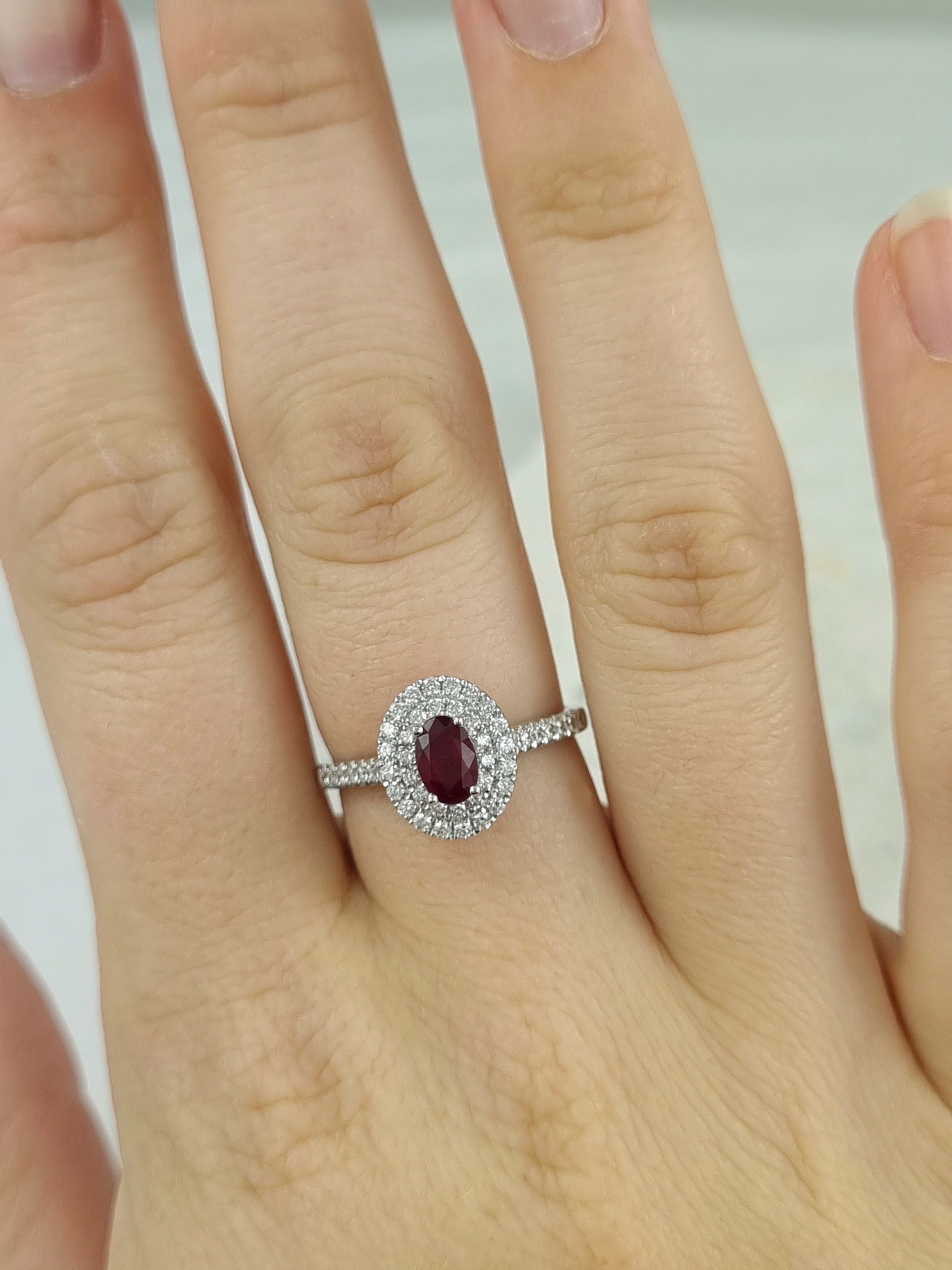 18ct White gold Ruby and Diamond ring