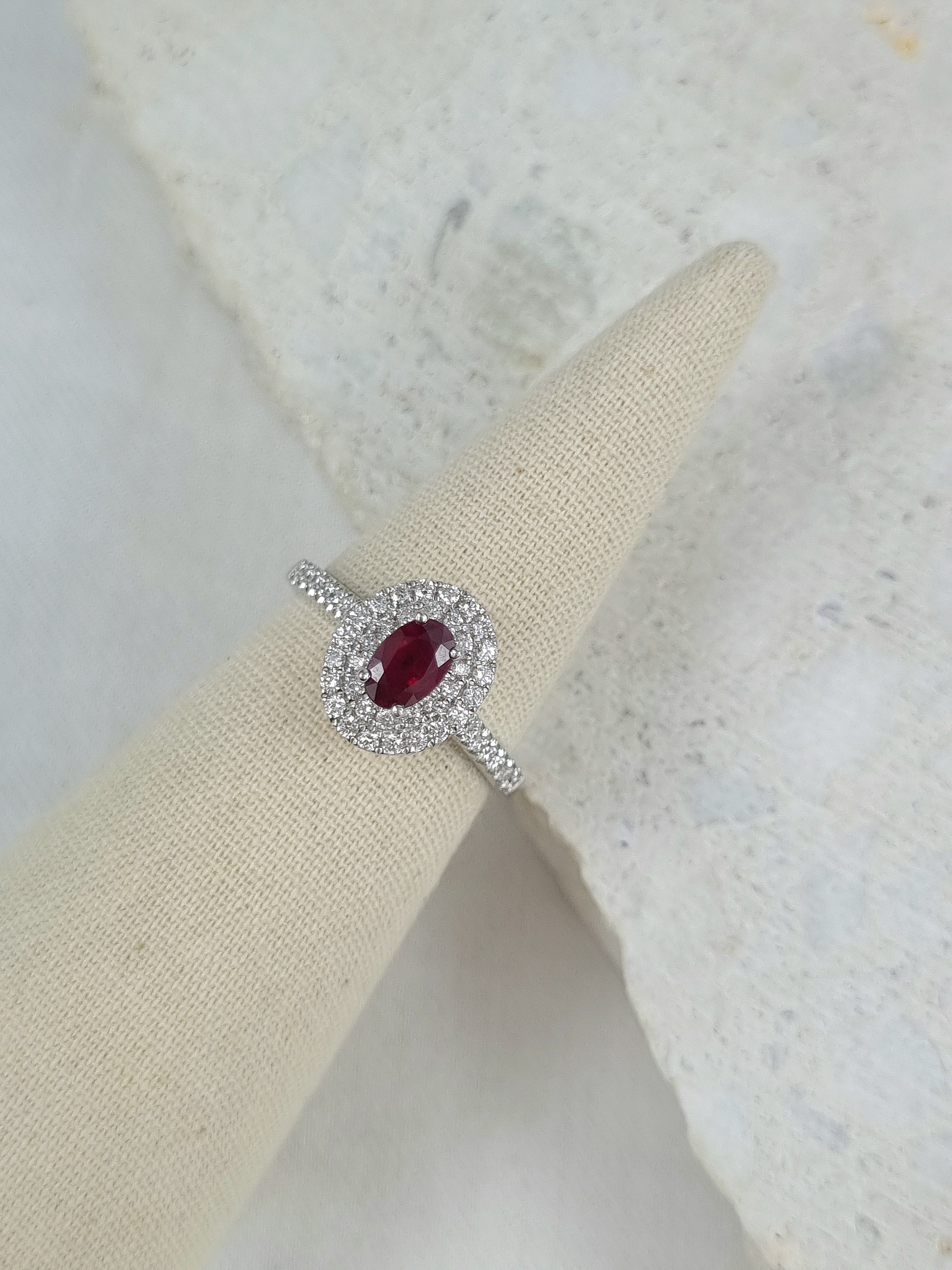 18ct White gold Ruby and Diamond ring