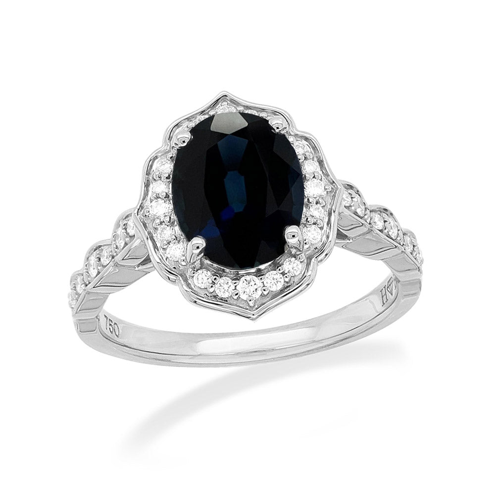 18ct White Gold Sapphire and Diamond ring