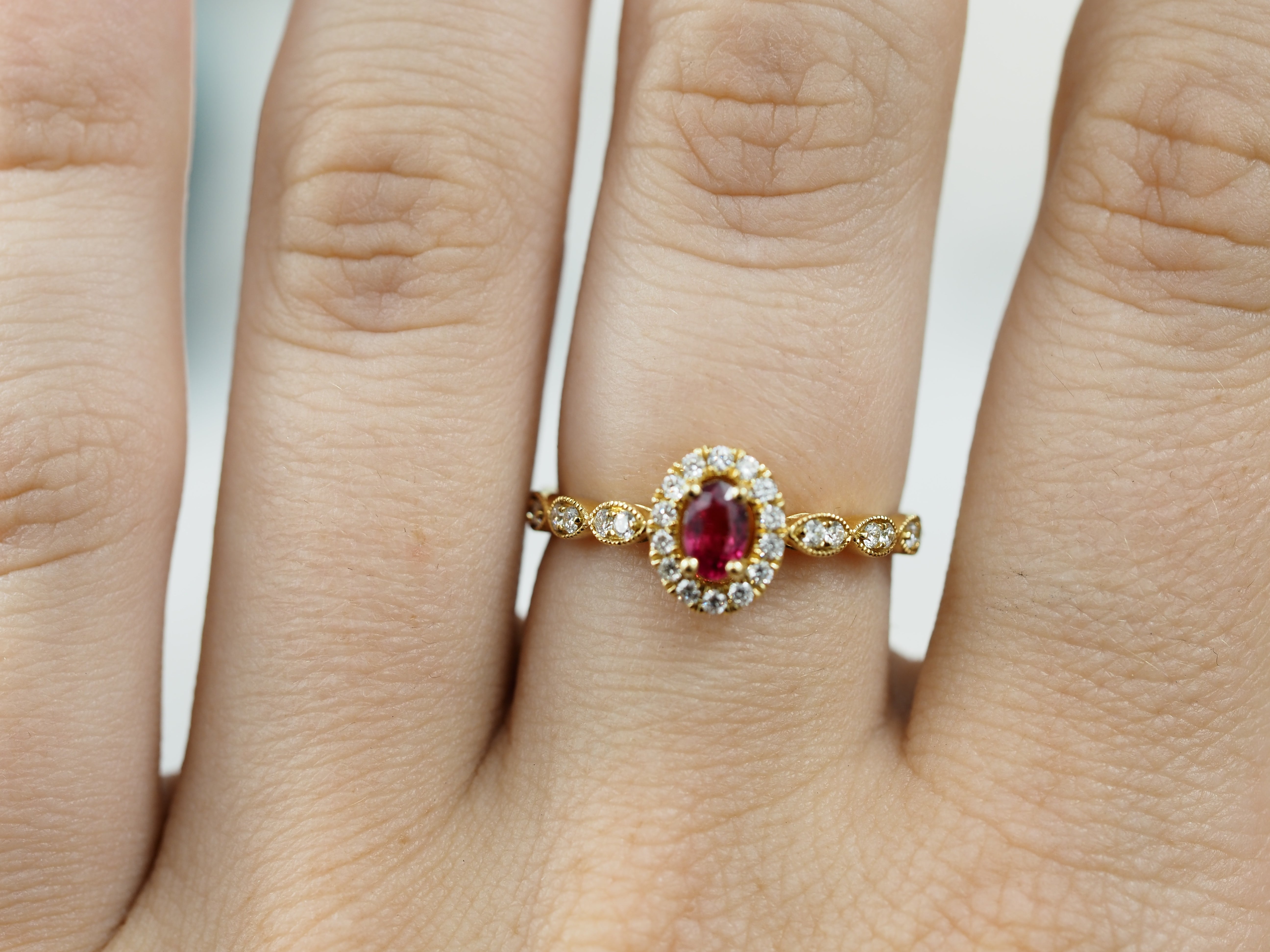 18ct Yellow Gold Ruby and Diamond ring