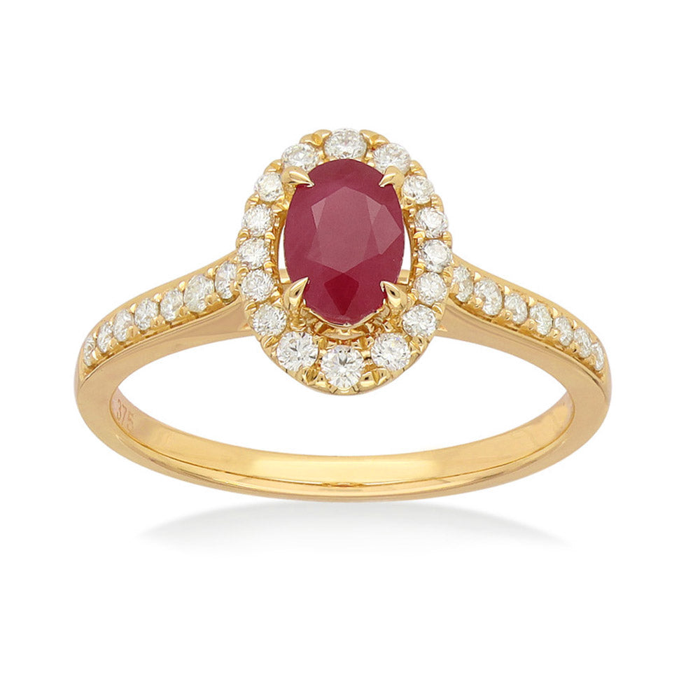 18ct Yellow Gold Ruby and Diamond ring