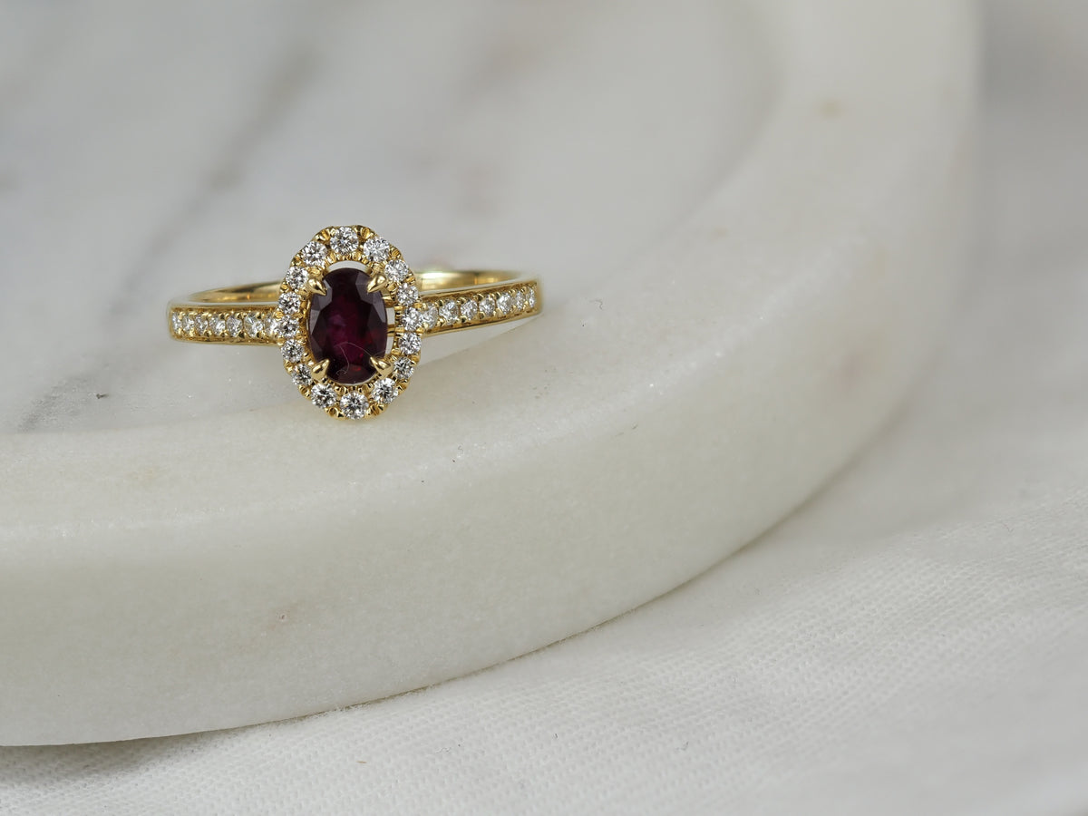 18ct Yellow Gold Ruby and Diamond ring