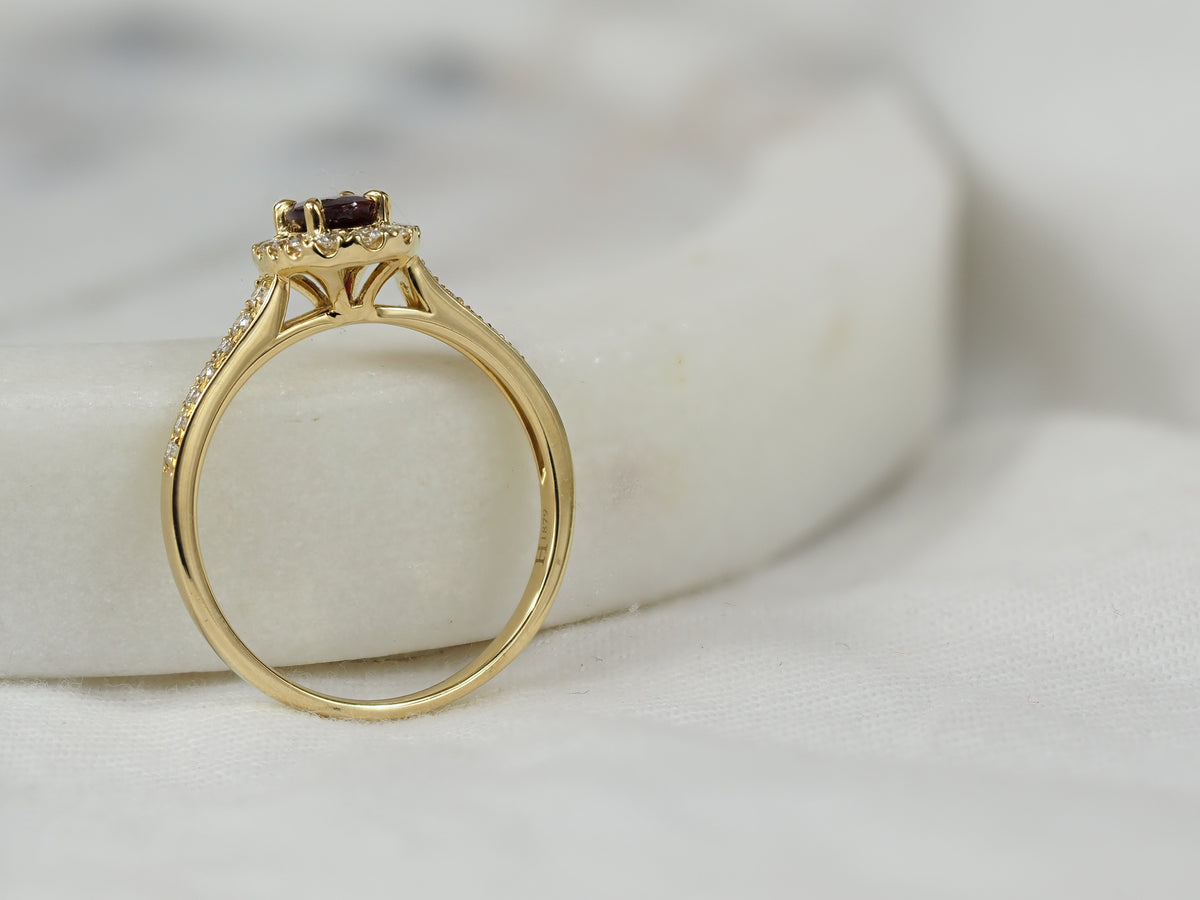 18ct Yellow Gold Ruby and Diamond ring