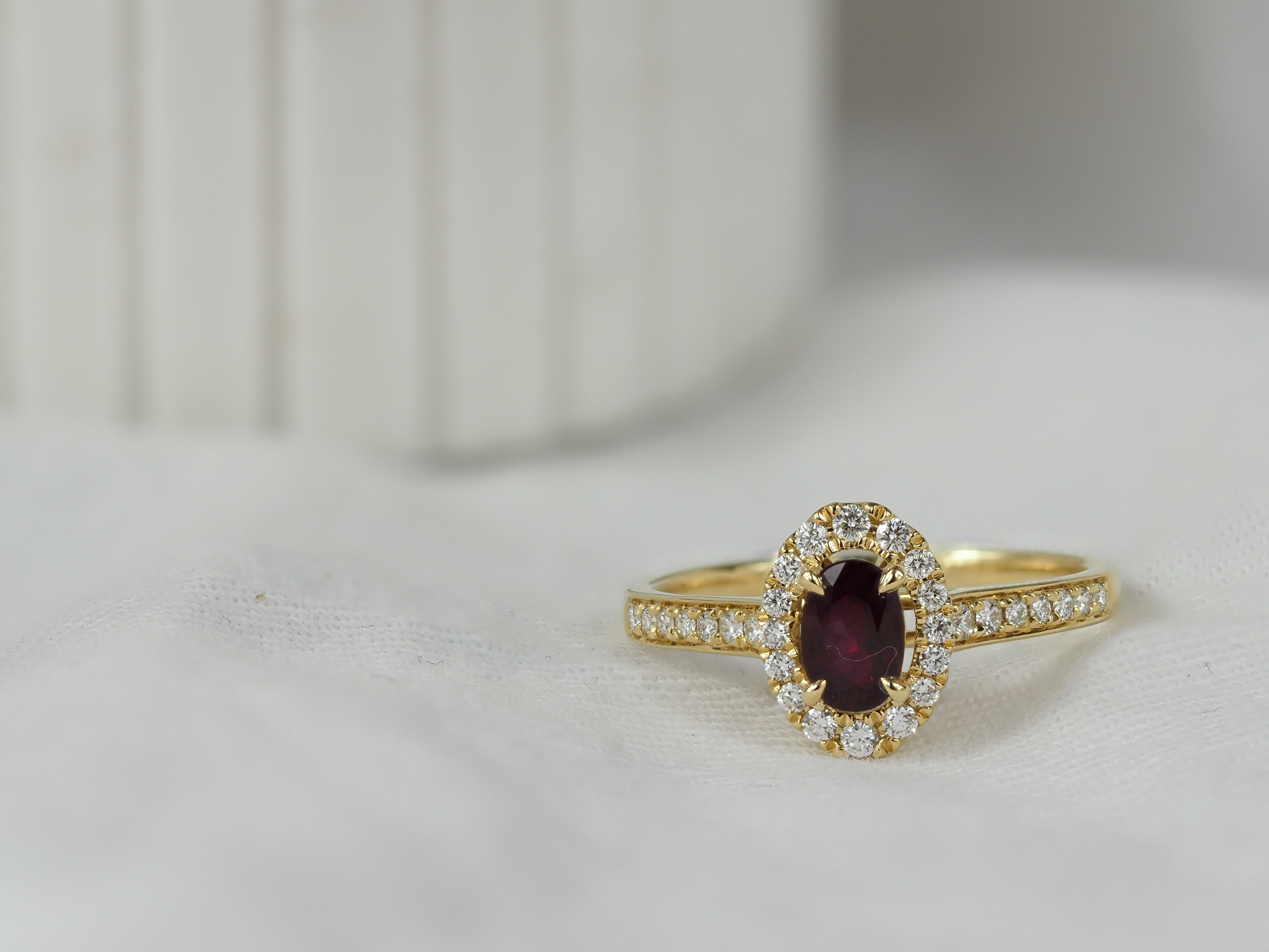 18ct Yellow Gold Ruby and Diamond ring
