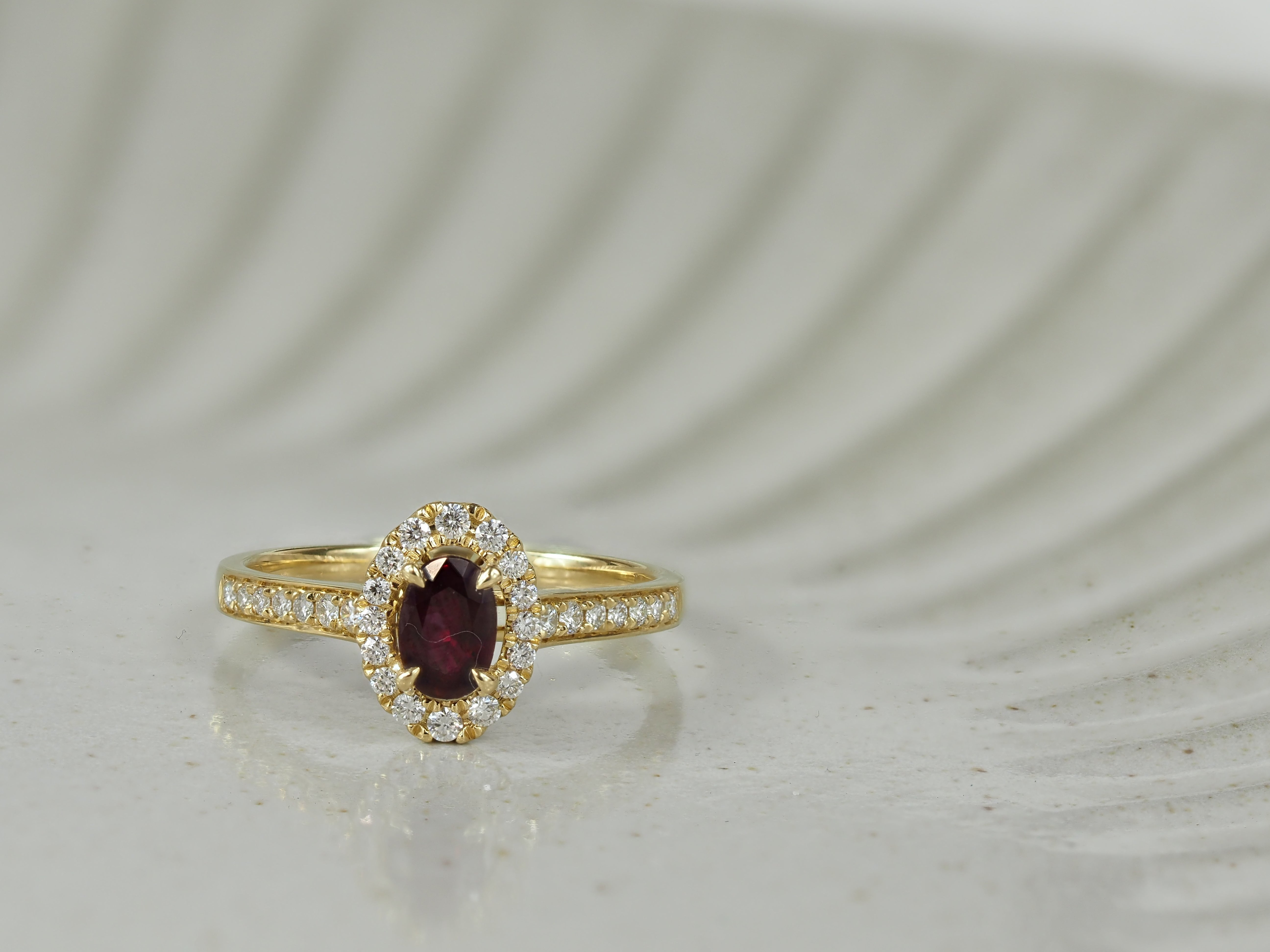 18ct Yellow Gold Ruby and Diamond ring