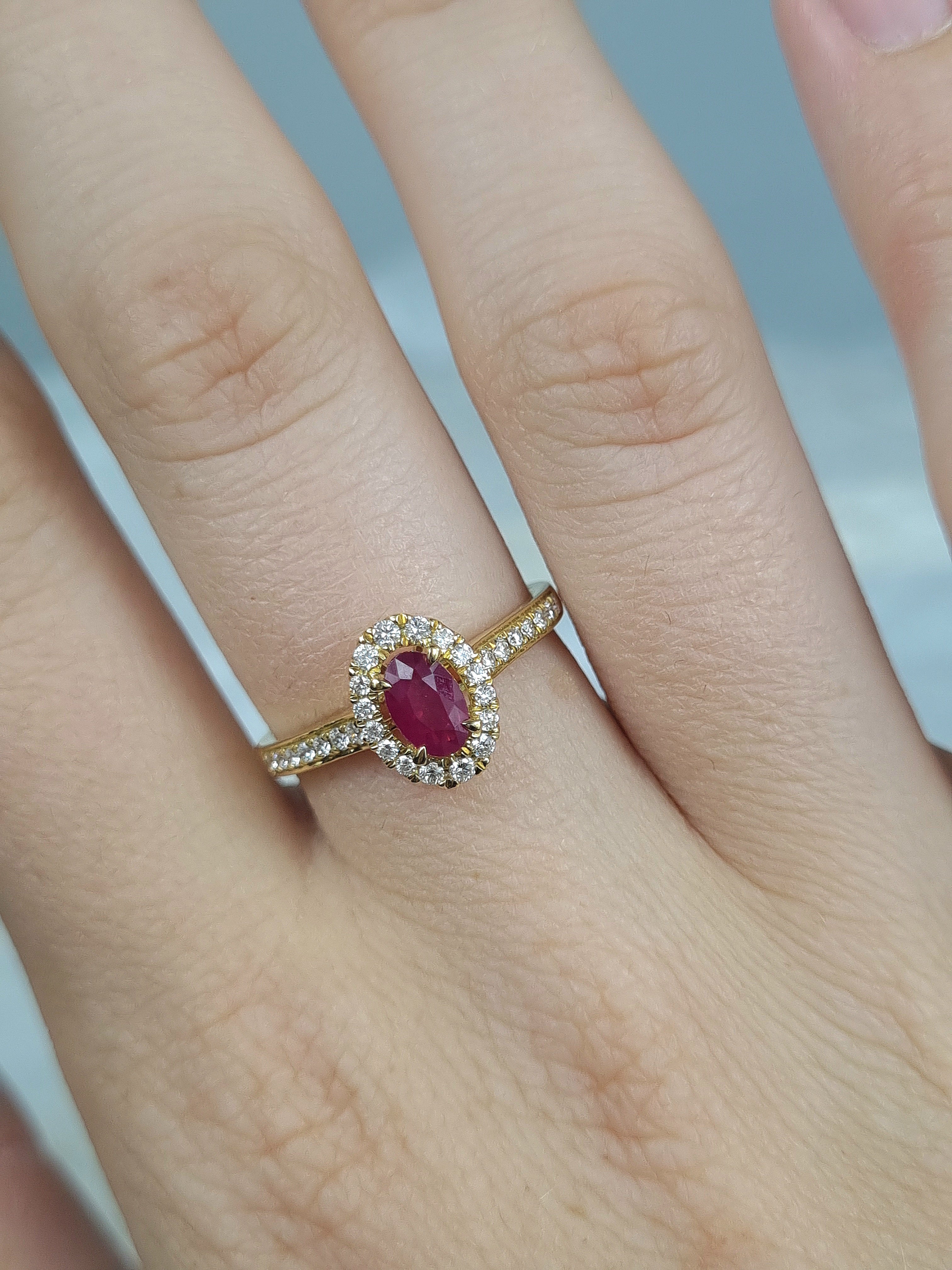 18ct Yellow Gold Ruby and Diamond ring