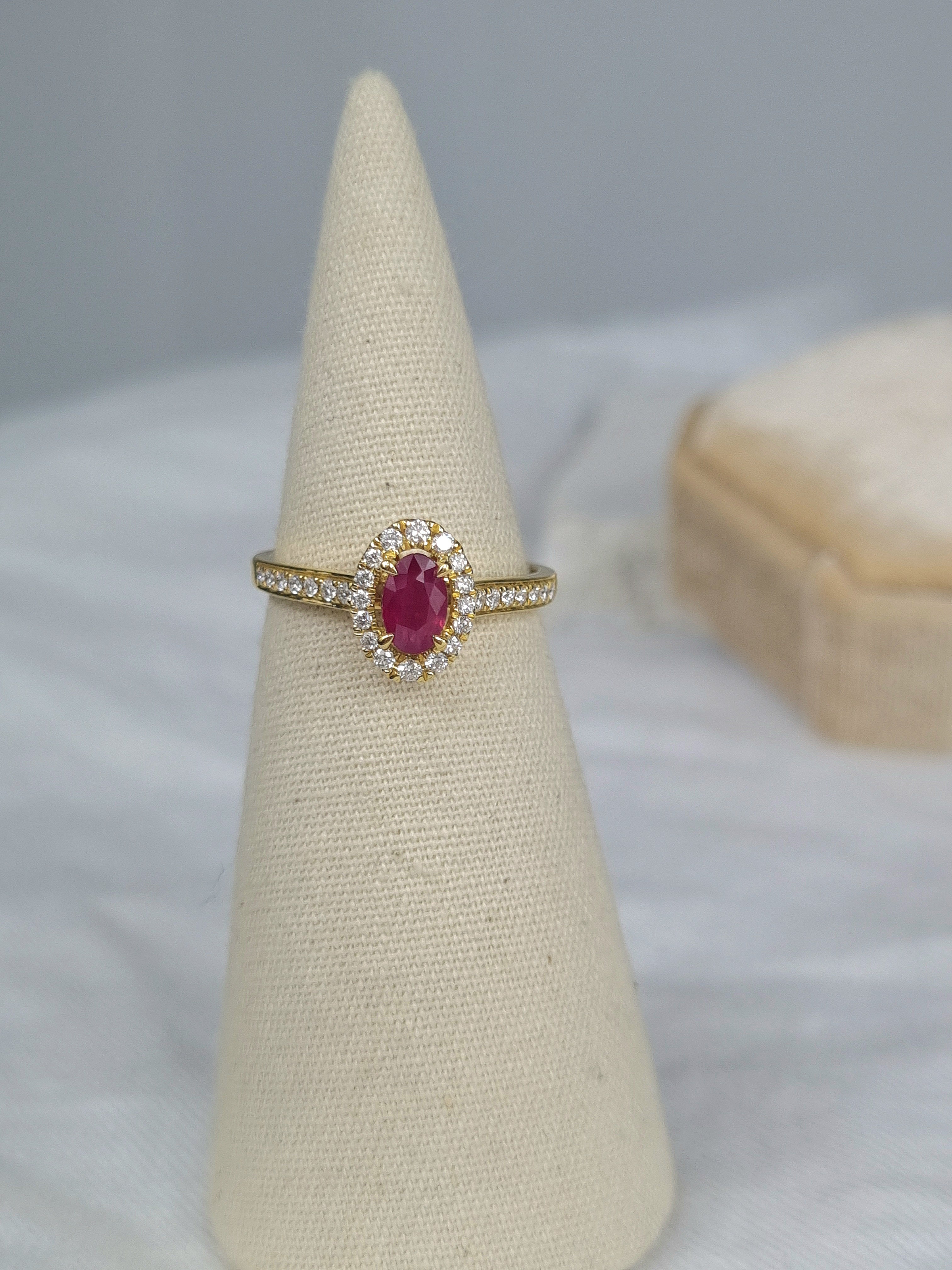 18ct Yellow Gold Ruby and Diamond ring