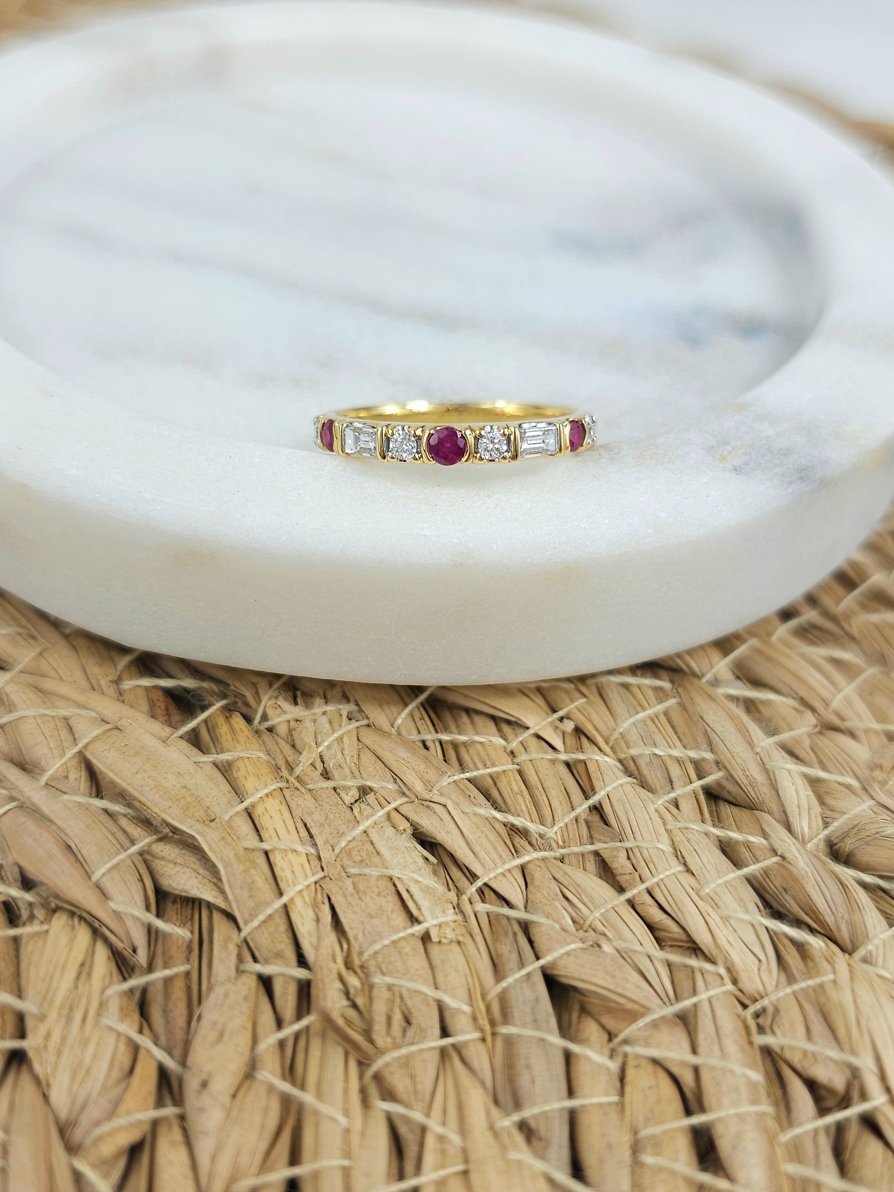 18ct Yellow Gold Ruby and Diamond ring