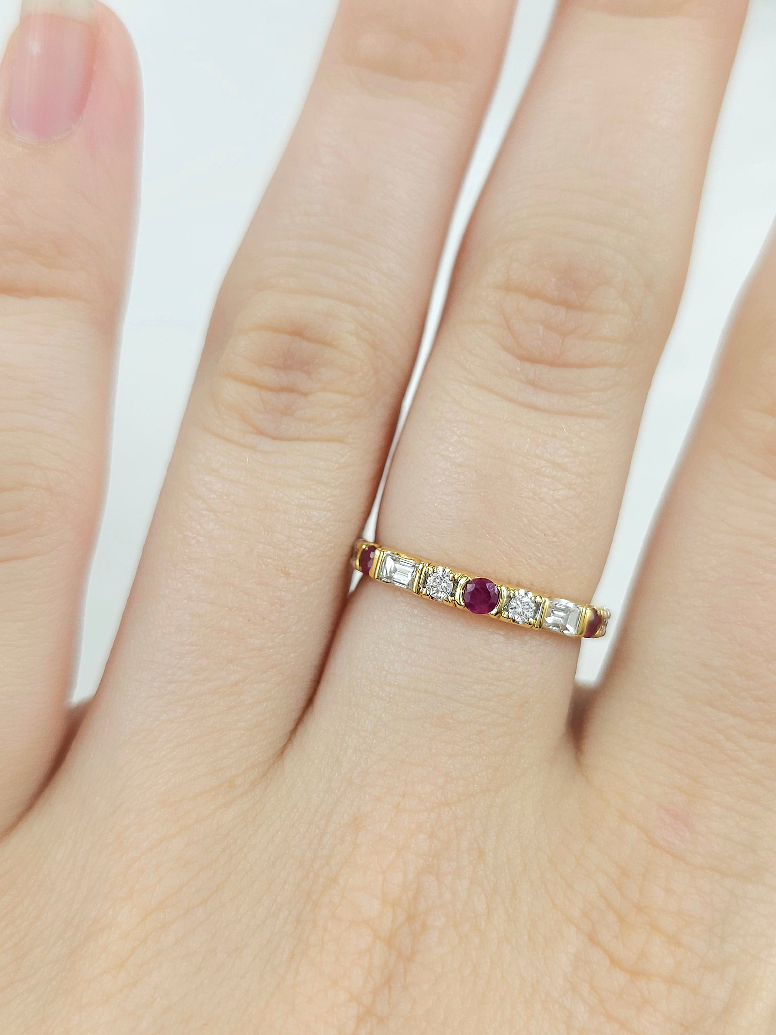 18ct Yellow Gold Ruby and Diamond ring