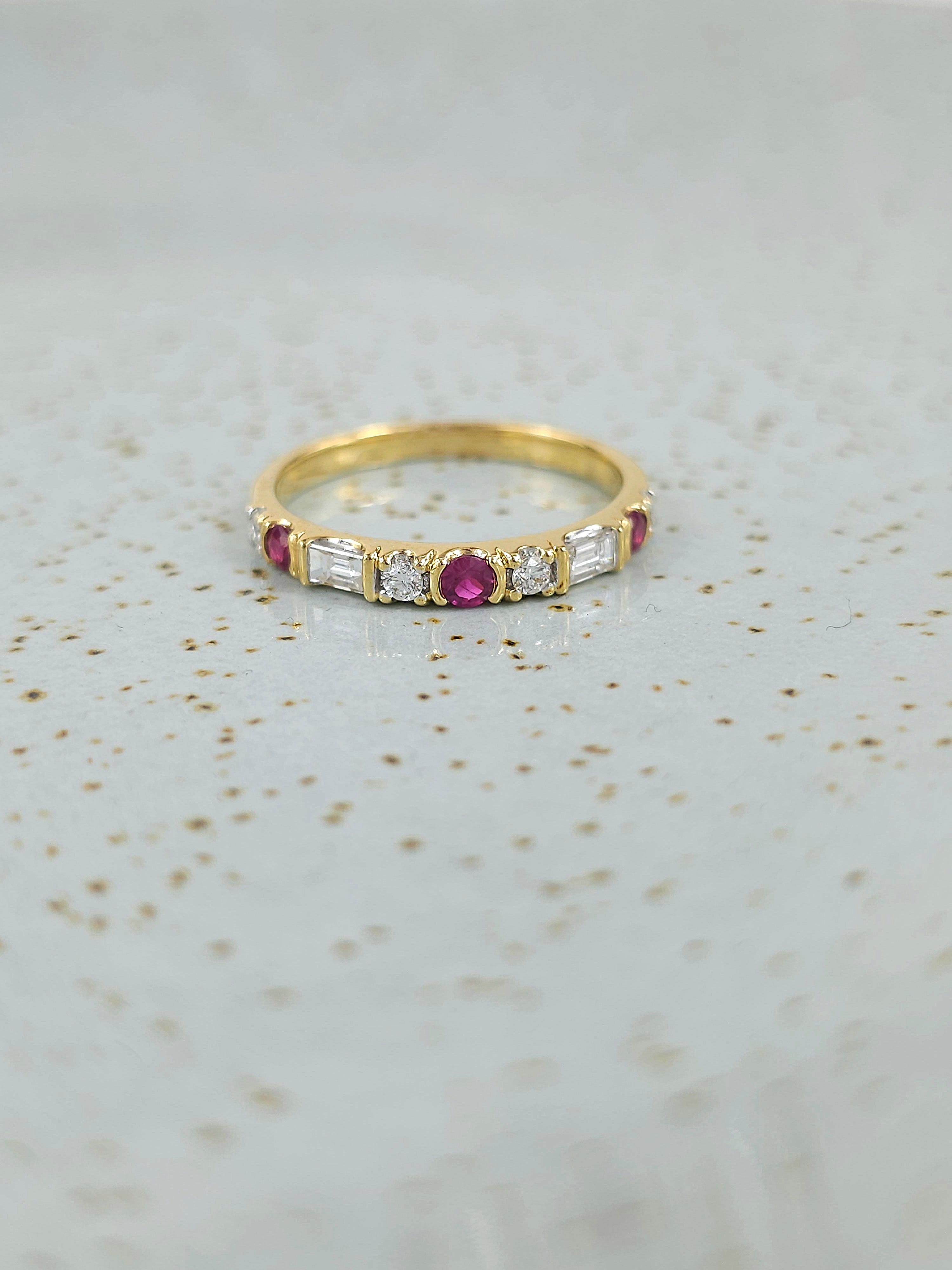 18ct Yellow Gold Ruby and Diamond ring