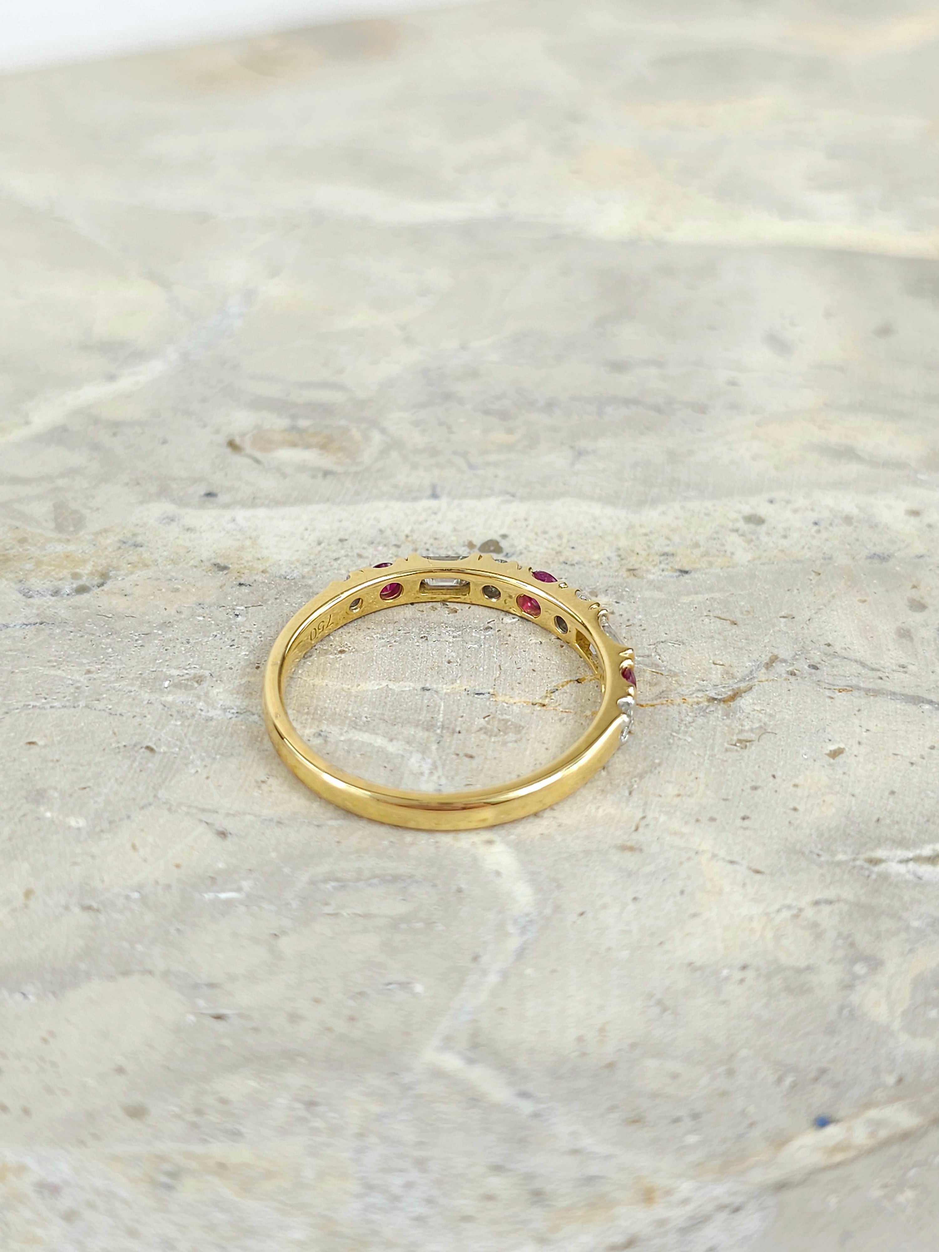 18ct Yellow Gold Ruby and Diamond ring