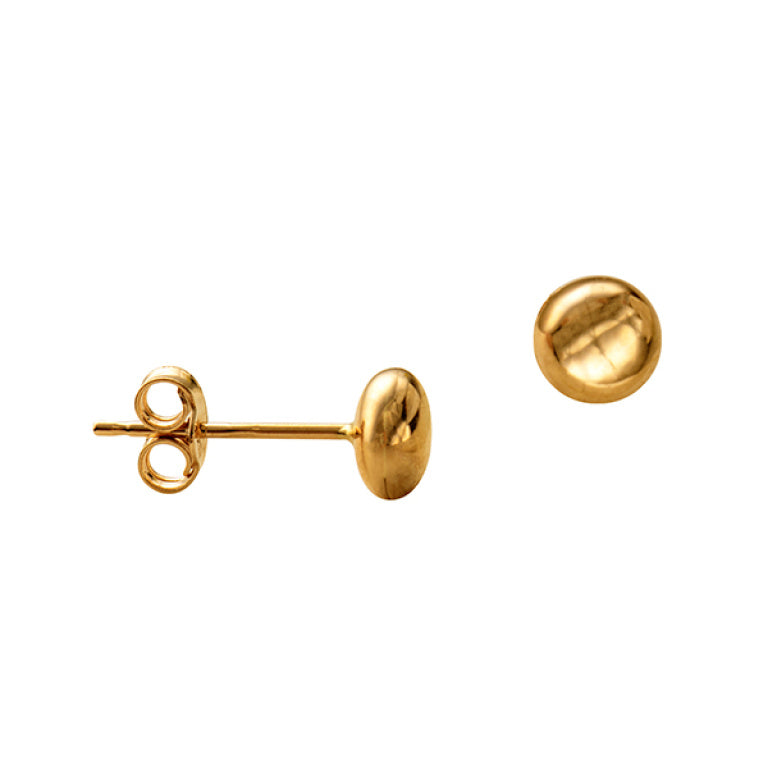 9ct Yellow Gold 3mm Flat Ball Stud Earrings