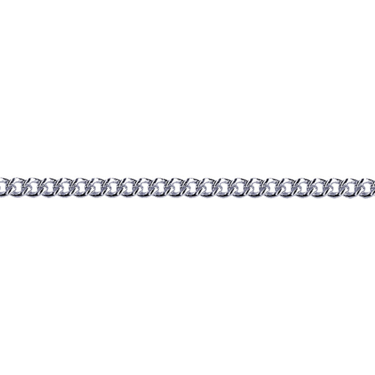 Sterling Silver Round Curb Chain, 1.8mm, 45cm