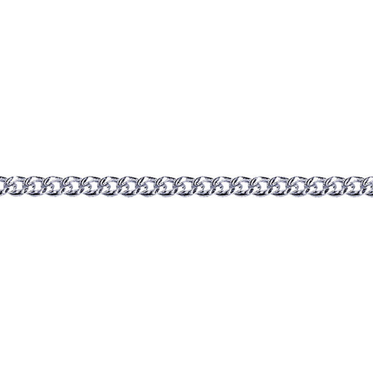 Sterling Silver Round Curb Chain, 2mm, 45cm