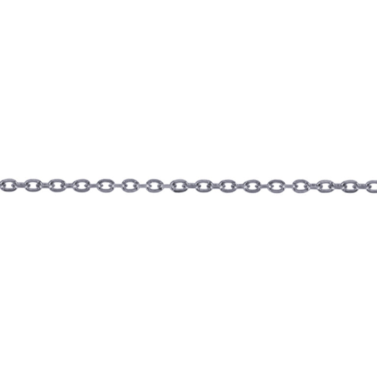 Sterling Silver Diamond Cut Cable Chain, 1.4mm, 50cm
