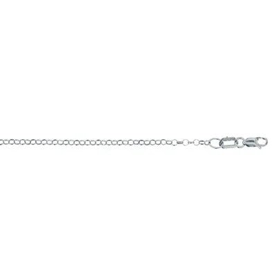 9ct White Gold Round Belcher chain, 50cm