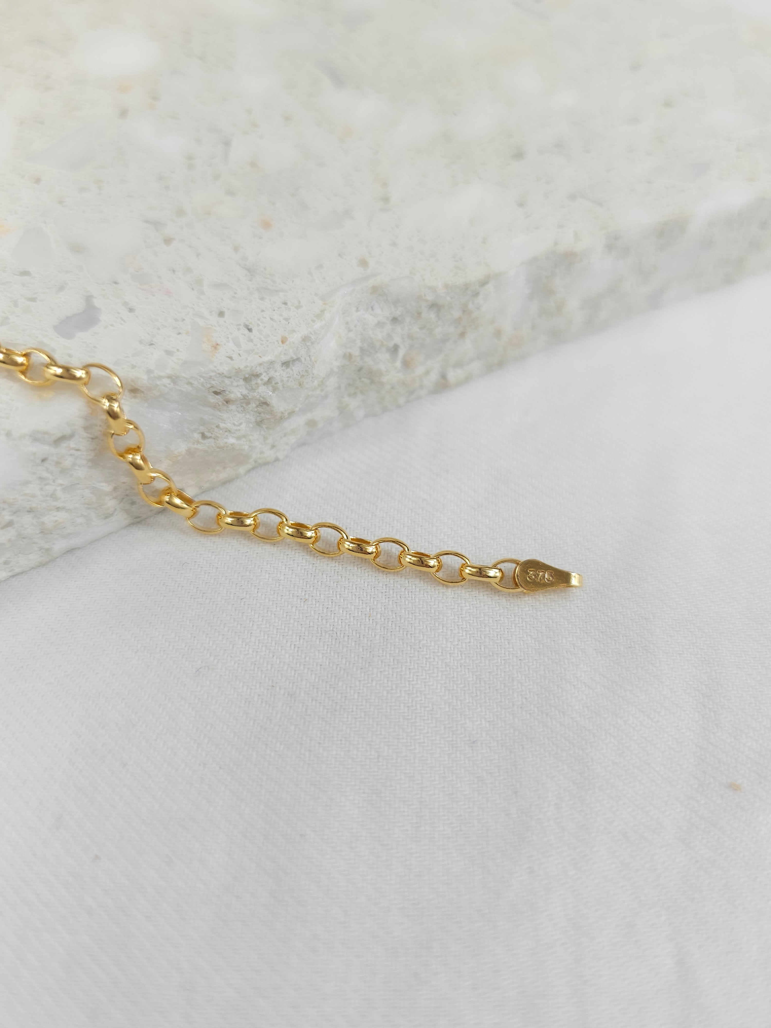 9ct Yellow Gold 3.2mm Oval Belcher Bracelet