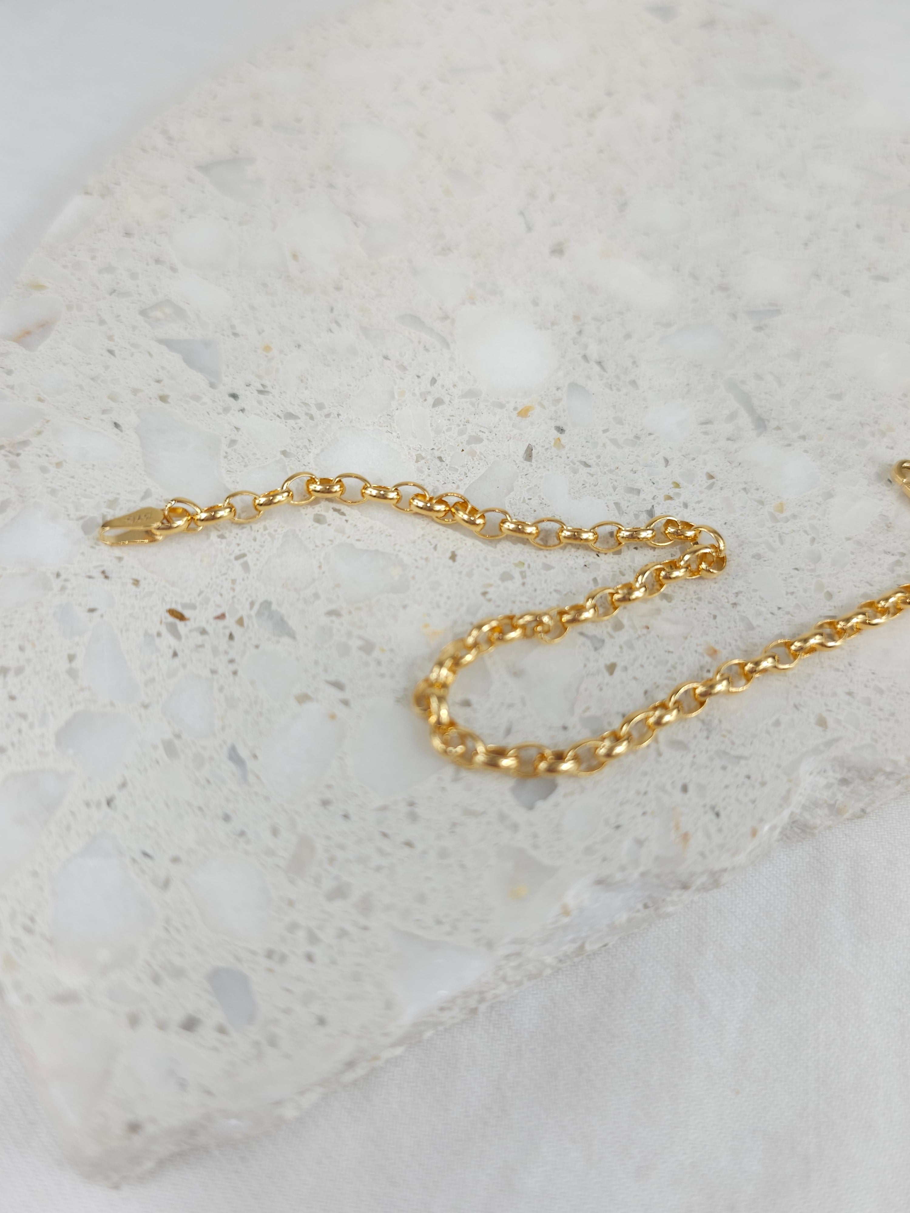 9ct Yellow Gold 3.2mm Oval Belcher Bracelet