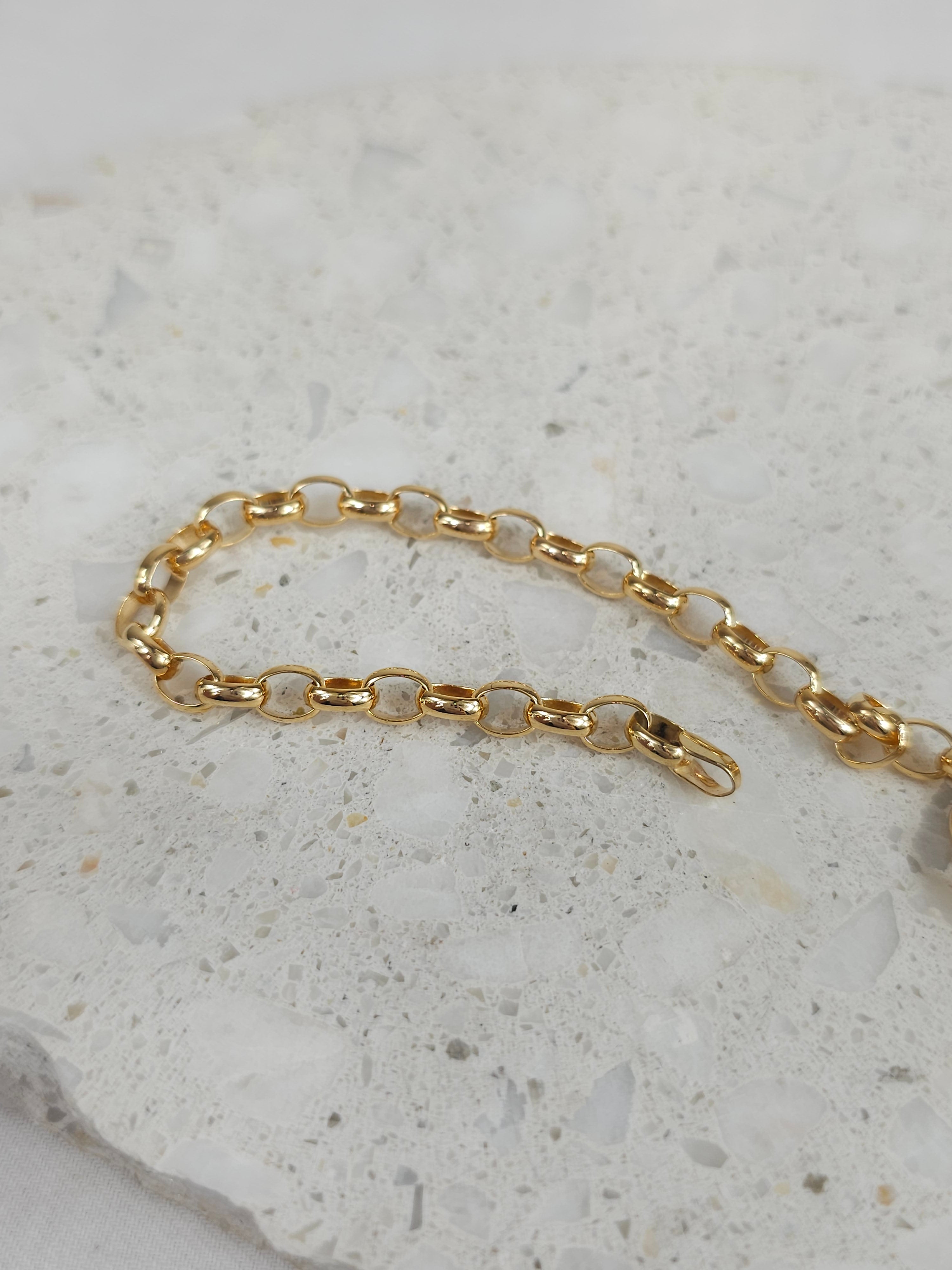 9ct Yellow Gold 4.8mm Oval Belcher Bracelet
