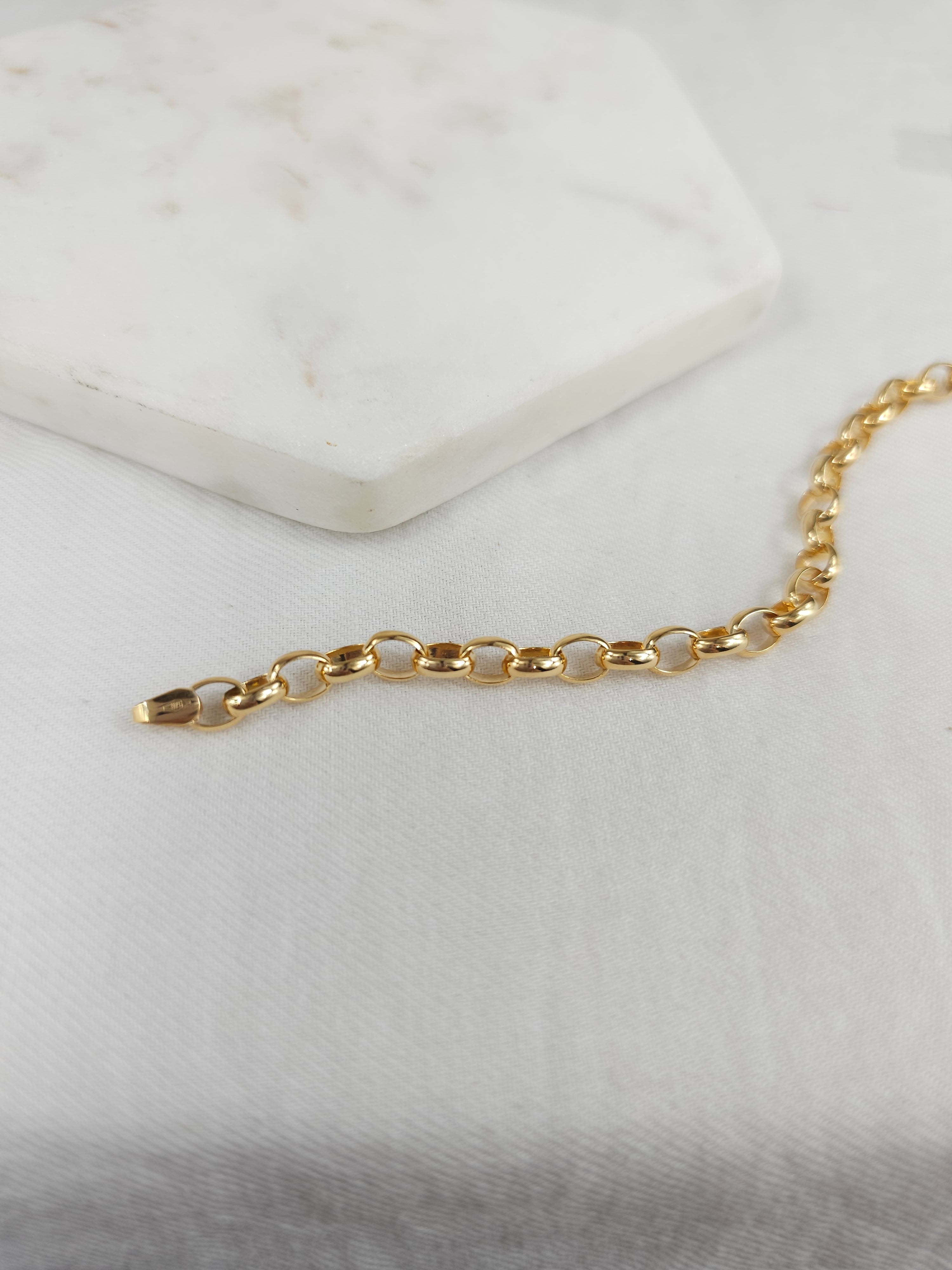 9ct Yellow Gold 4.8mm Oval Belcher Bracelet