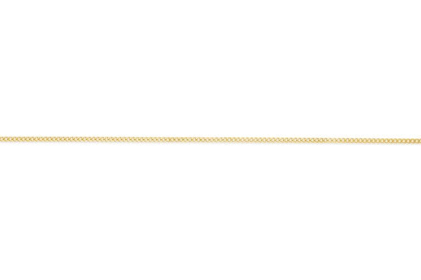 9ct Yellow Gold Diamond Cut Curb Chain, 1.4mm, 50cm