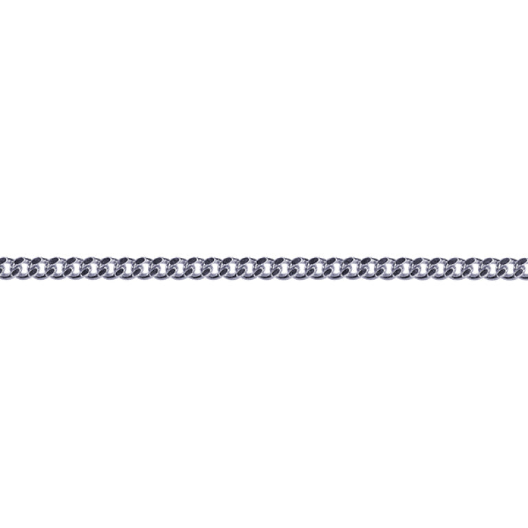 Sterling Silver Diamond Cut Curb Chain, 2mm, 60cm