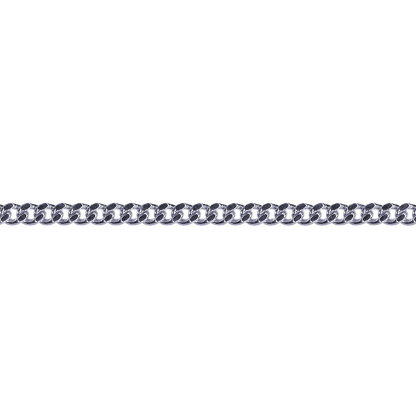 Sterling Silver Diamond Cut Curb Chain, 2.8mm, 55cm