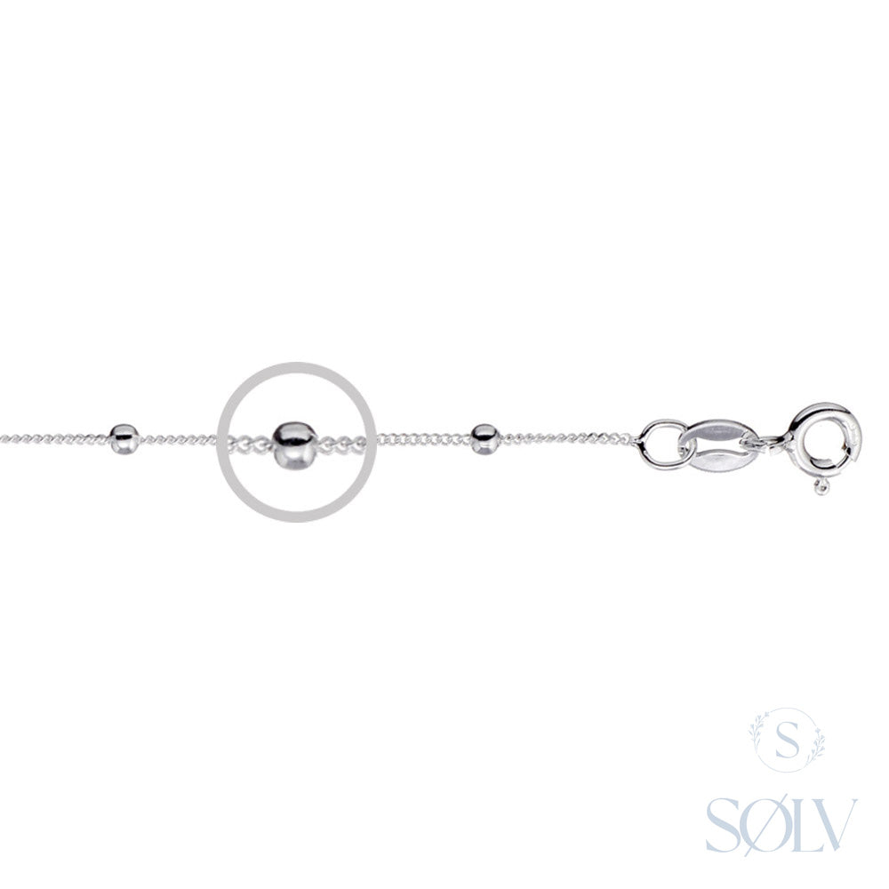 Solv Sterling Silver Ball Chain, 45cm