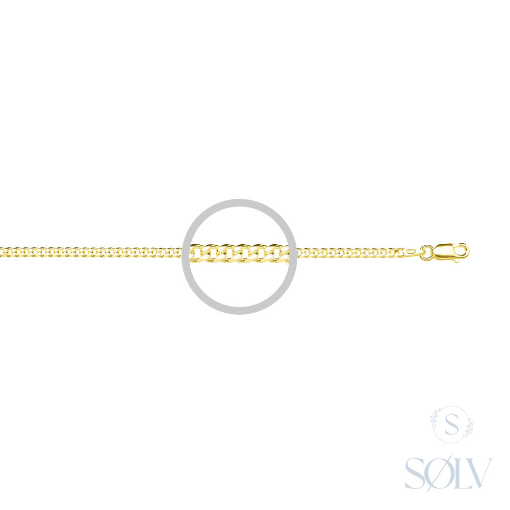 Solv Stainless Steel Gold Plated Curb Chain, 55cm