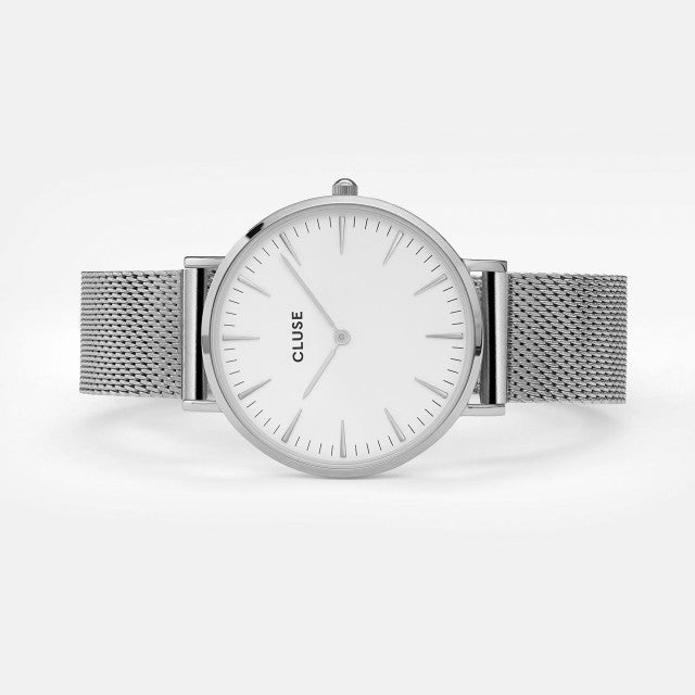 Cluse Boho Chic Mesh Silver and White Watch, CW0101201002