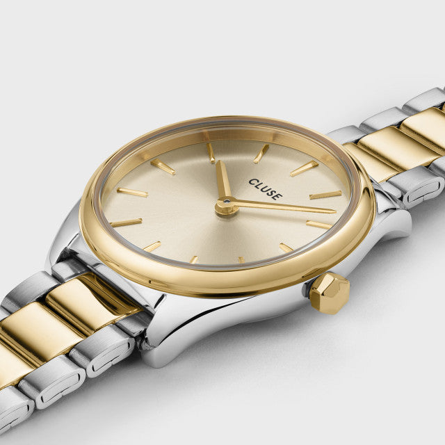 Cluse Feroce Mini Yellow Gold and Silver Watch, CW11701