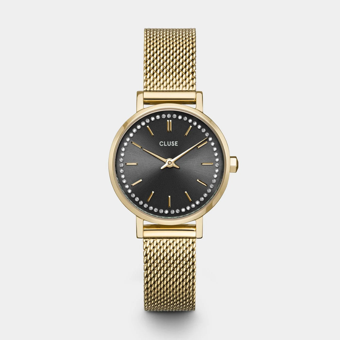 Cluse Boho Chic Petite Mesh Grey and Gold Watch, CW10501