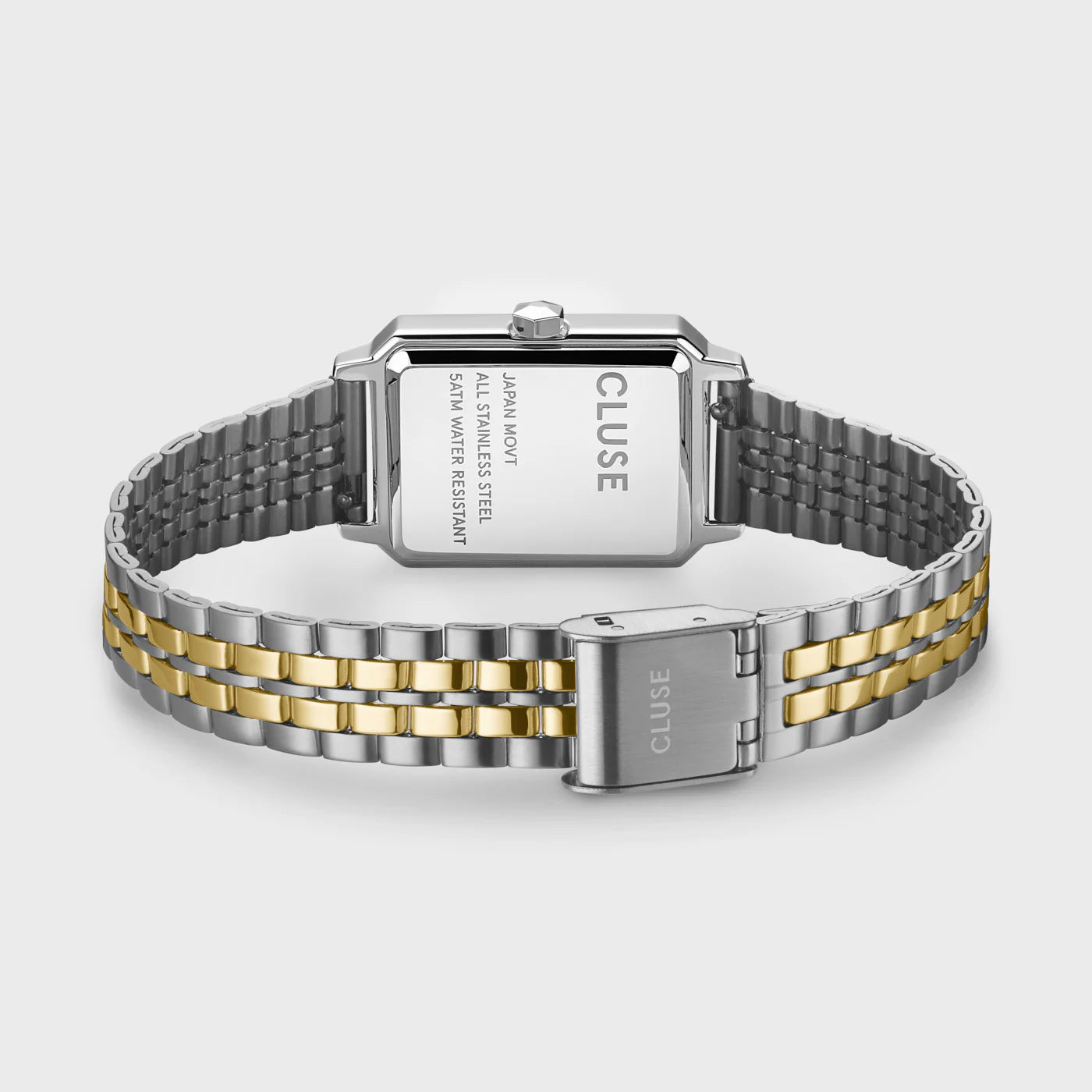 Cluse Fluette Rectangular Silver and Gold Watch, CW11510