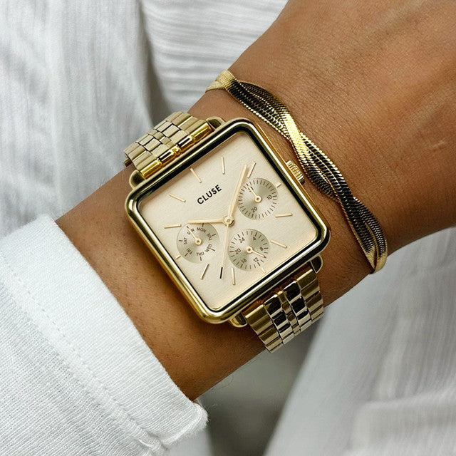 Cluse La Tetragone Multifunction Yellow Gold Watch, CW13801