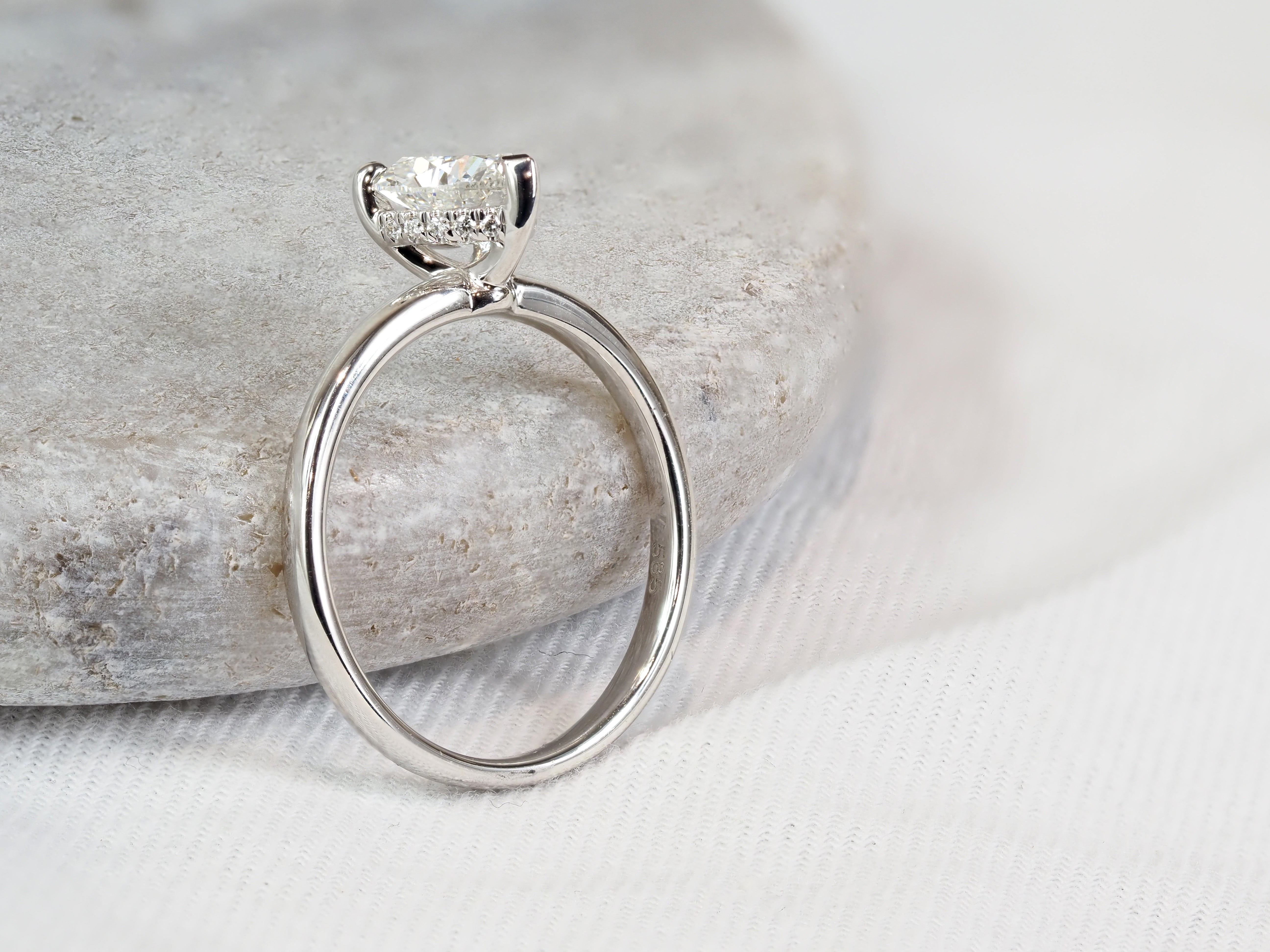 14ct White Gold Heart-Cut Lab-Grown Diamond Engagement Ring, 1.04ct Centre