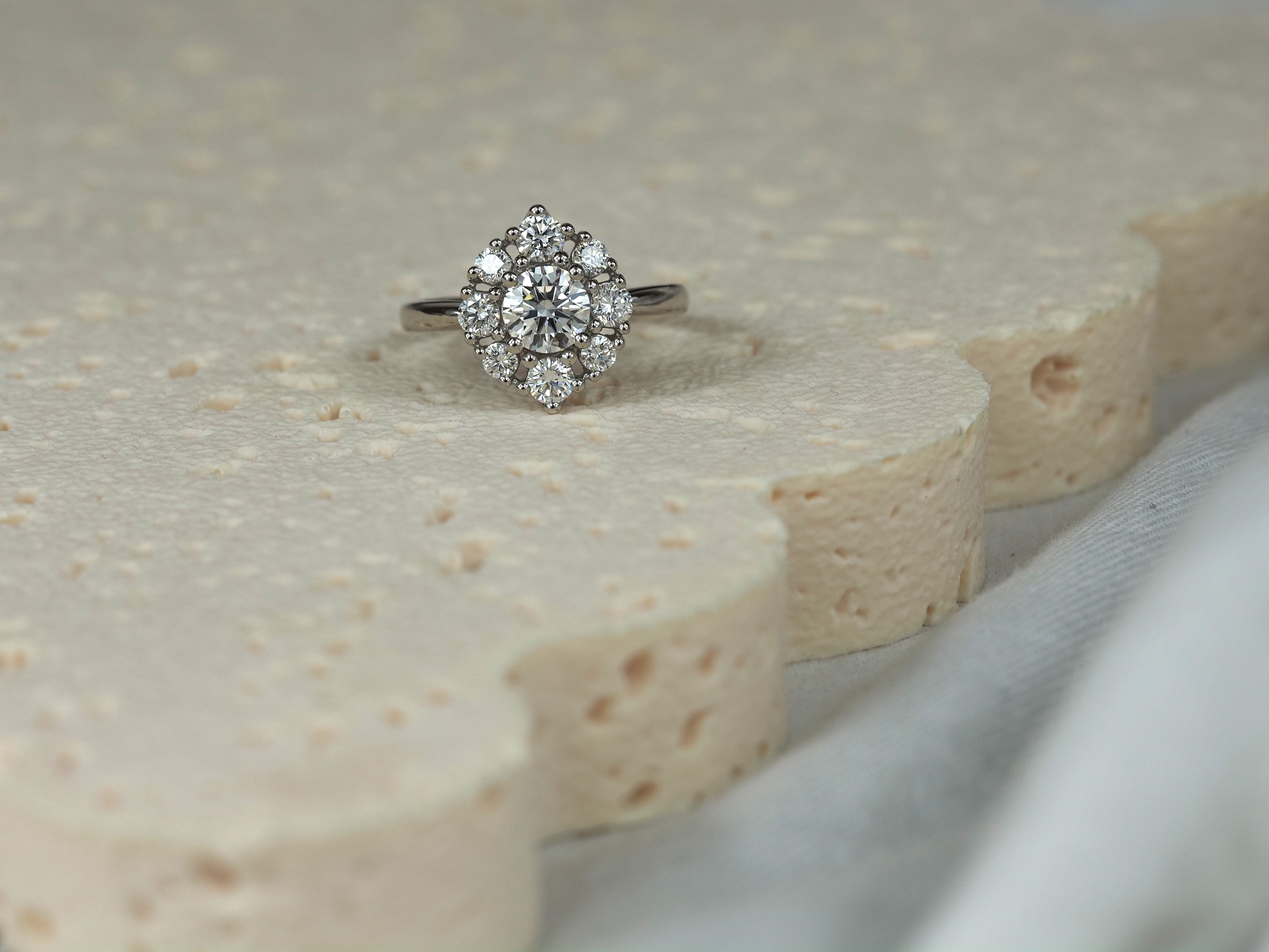 10ct White Gold Lab-Grown Round Brilliant Cut Diamond ring, 1.51ct total